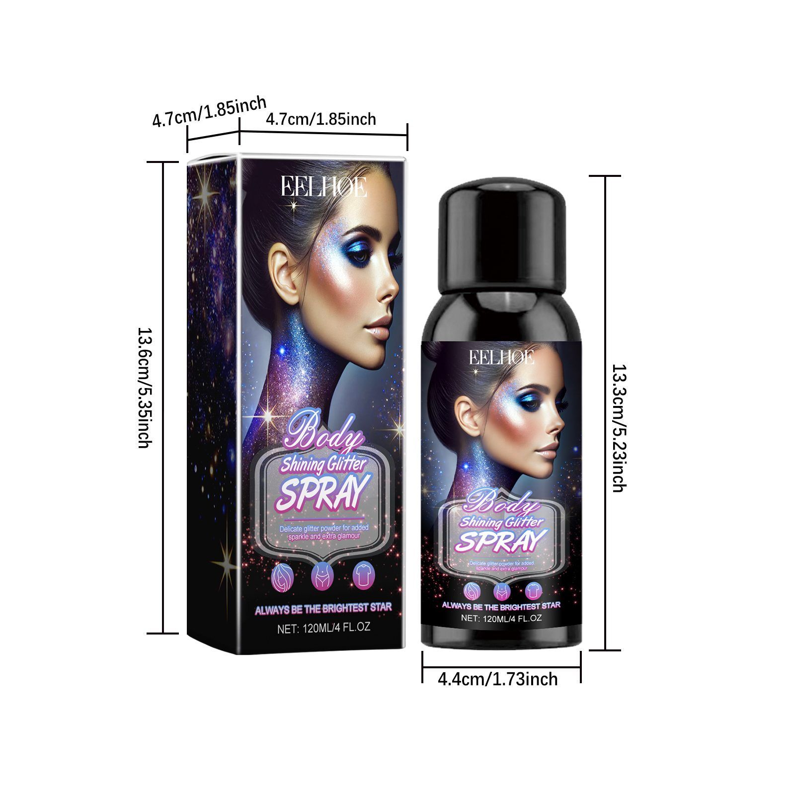 EELHOE Shimmer Cosmetic Spray, 120 ml photo 2