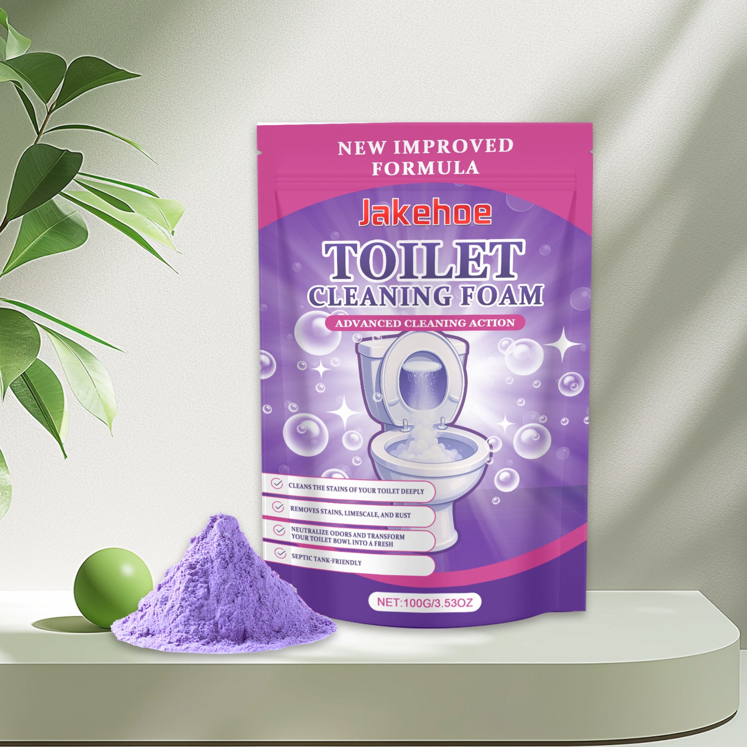 JAKEHOE Toilet Cleaning Powder, 100 g / 1 Pack photo 4
