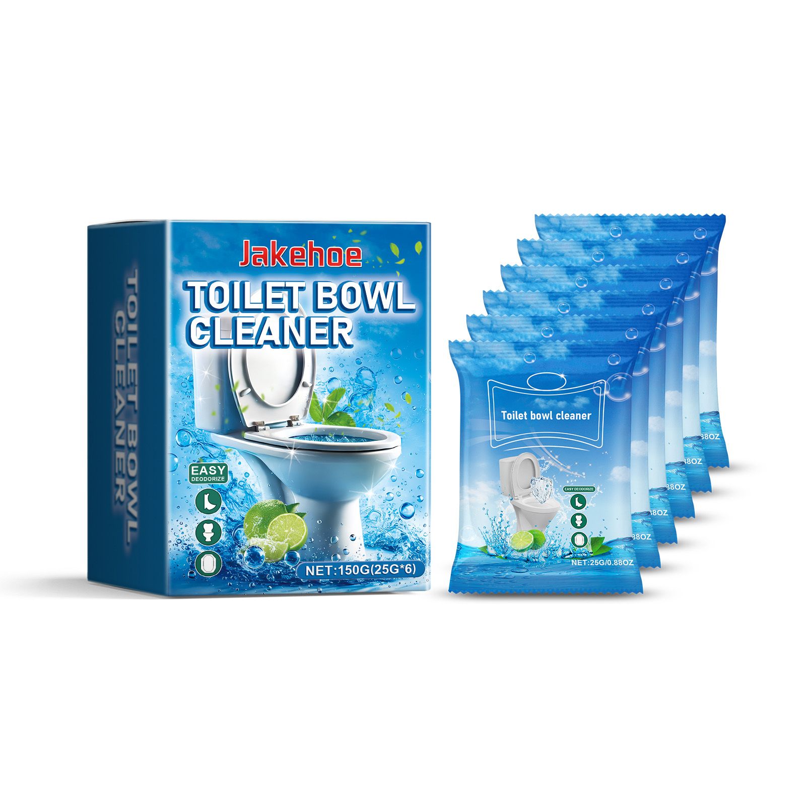 JAKEHOE Toilet Bowl Cleaning Powder Sachets, 6 Sachets x 25 g (150 g Total) photo 1
