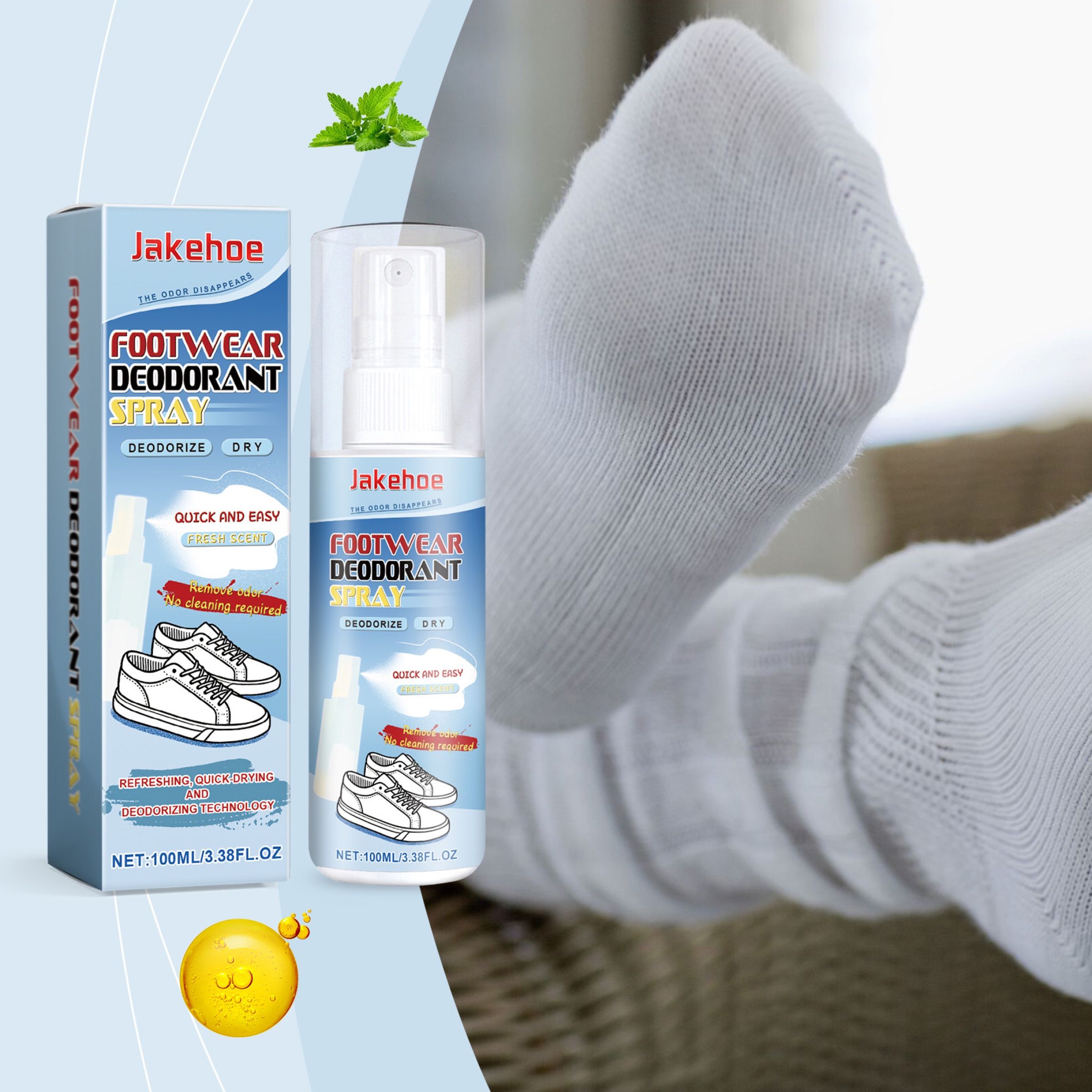 JAKEHOE Footwear Deodorizing Spray, 100 ml / 1 Bottle photo 4