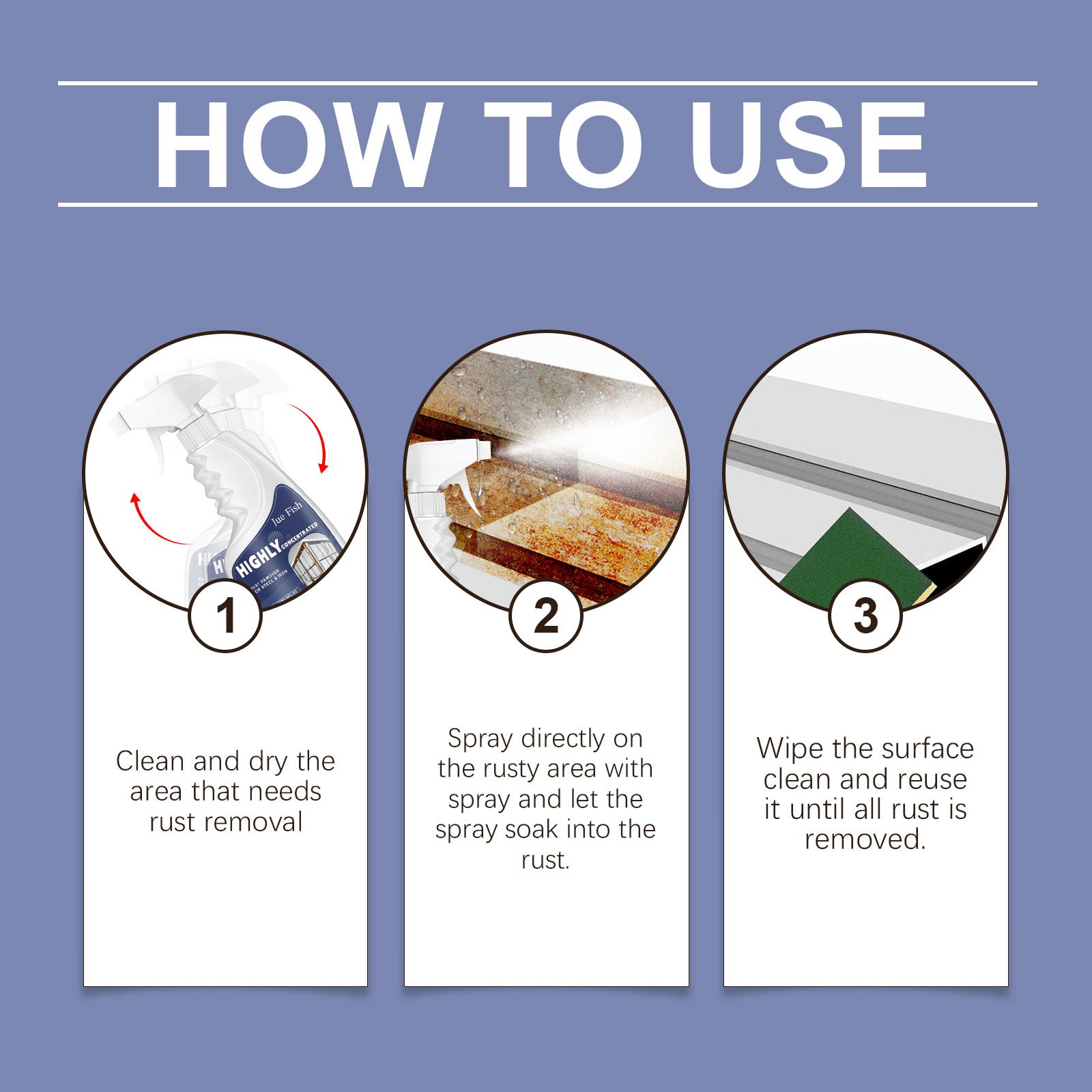 JUE FISH Steel and Iron Rust Remover Spray, 120 ml photo 6
