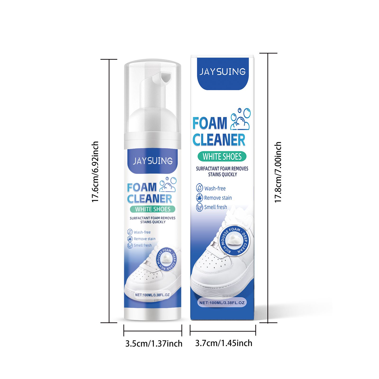 JAYSUING White Shoe Foam Cleaner, 100 ml photo 4