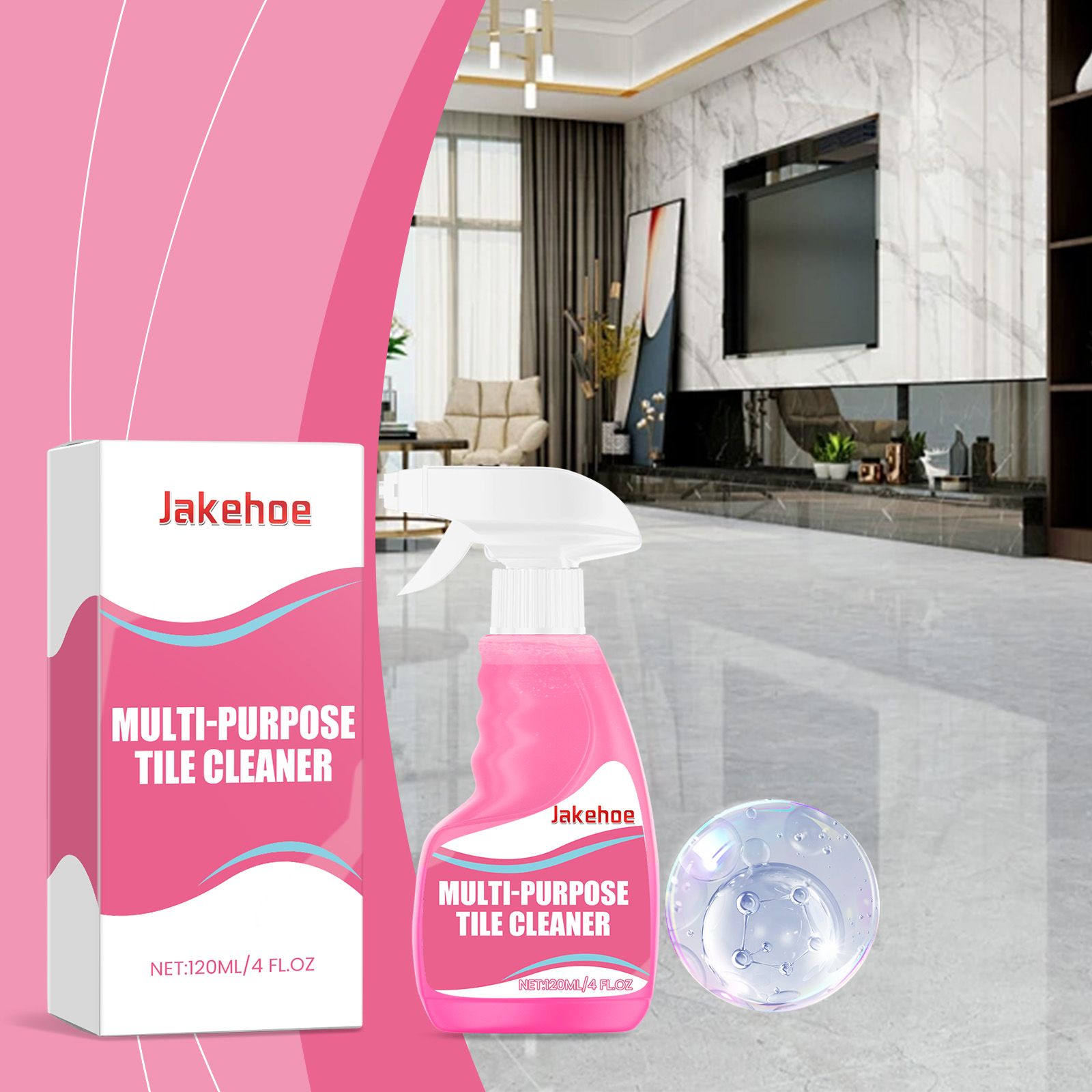 JAKEHOE Tile Surface Cleaner Spray, 120 ml / 1 Bottle photo 5