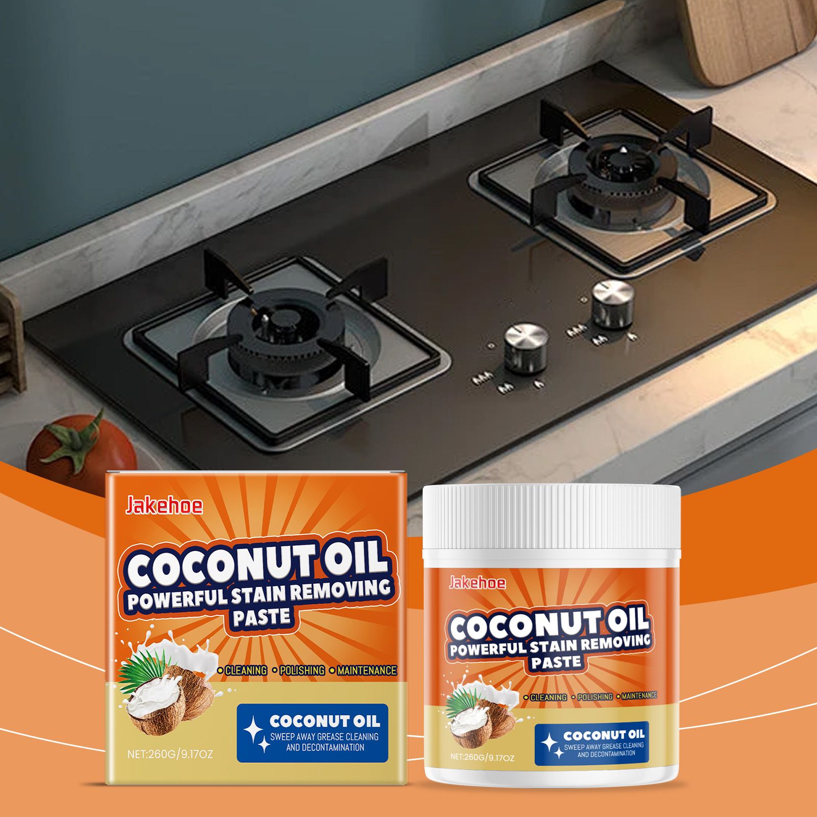 JAKEHOE Coconut Oil Cleaning Paste, 260 g / 1 Pack photo 3