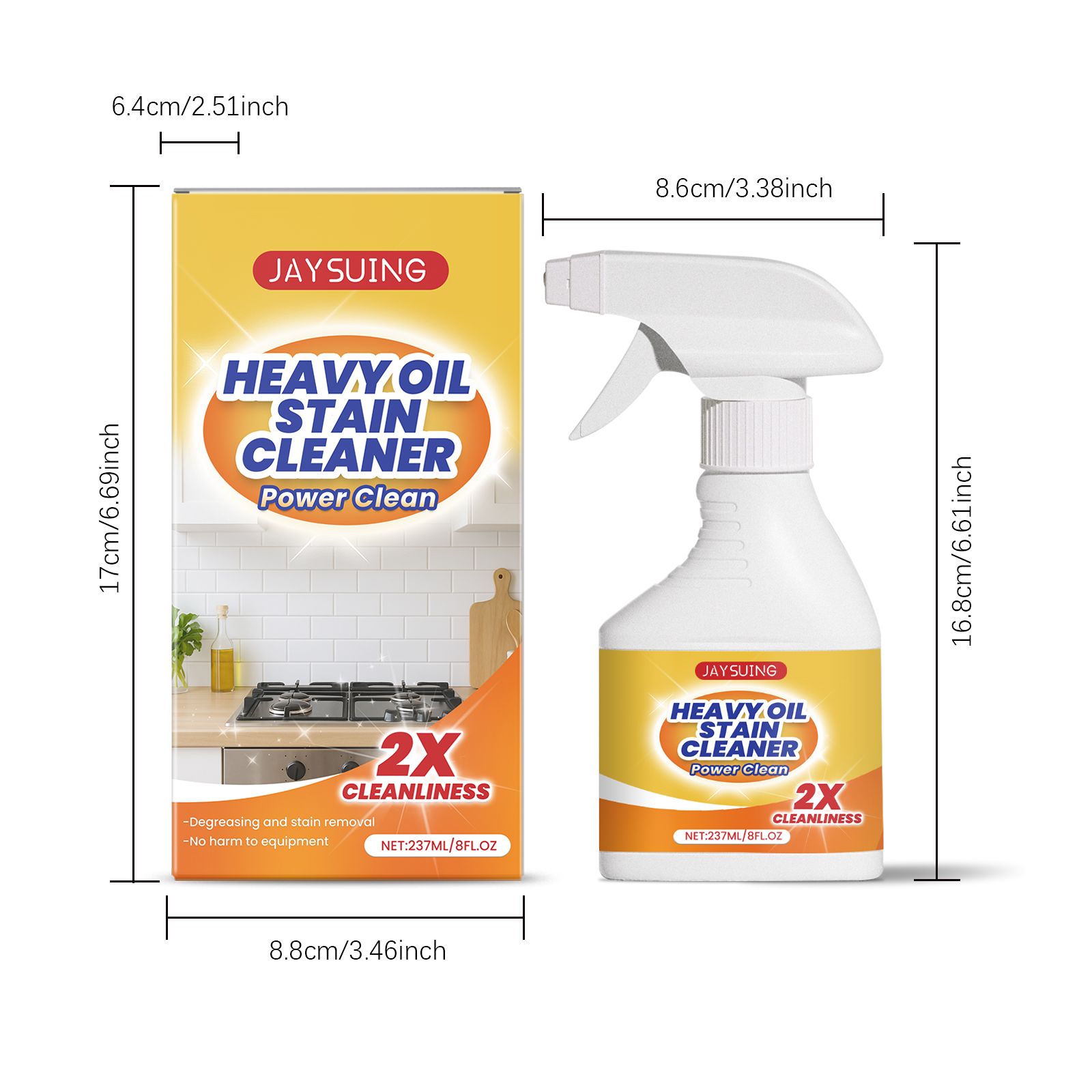JAYSUING Kitchen Grease Cleaner Spray, 237 ml photo 6