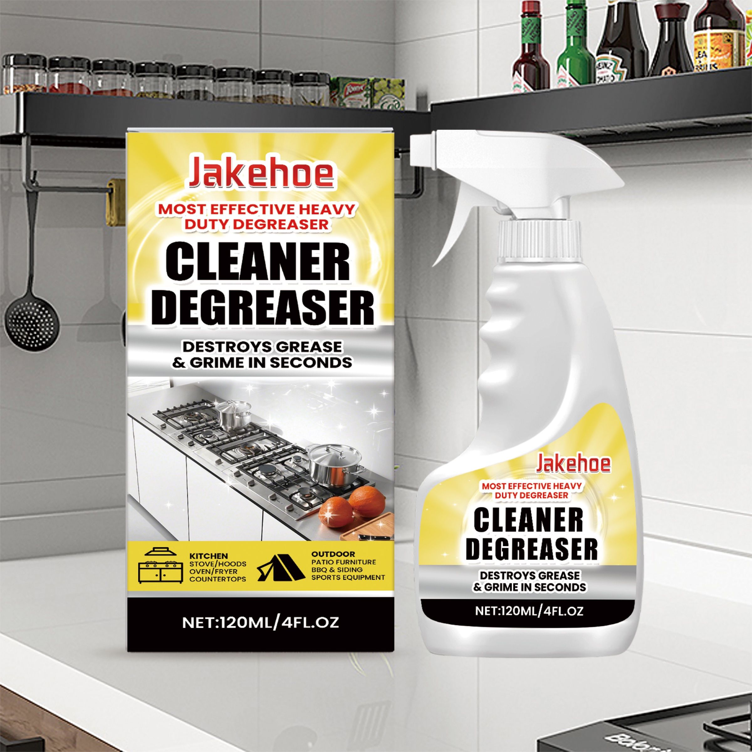 JAKEHOE Kitchen Grease Cleaner Spray, 120 ml photo 3
