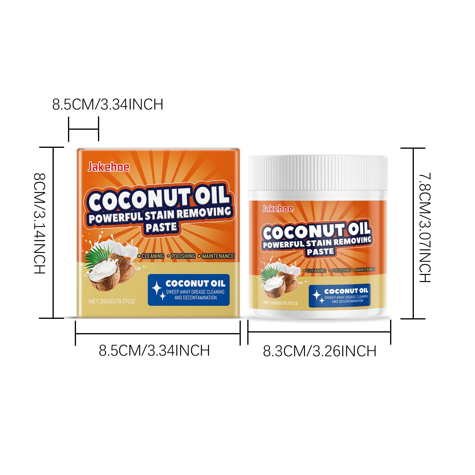 JAKEHOE Coconut Oil Cleaning Paste, 260 g / 1 Pack photo 8