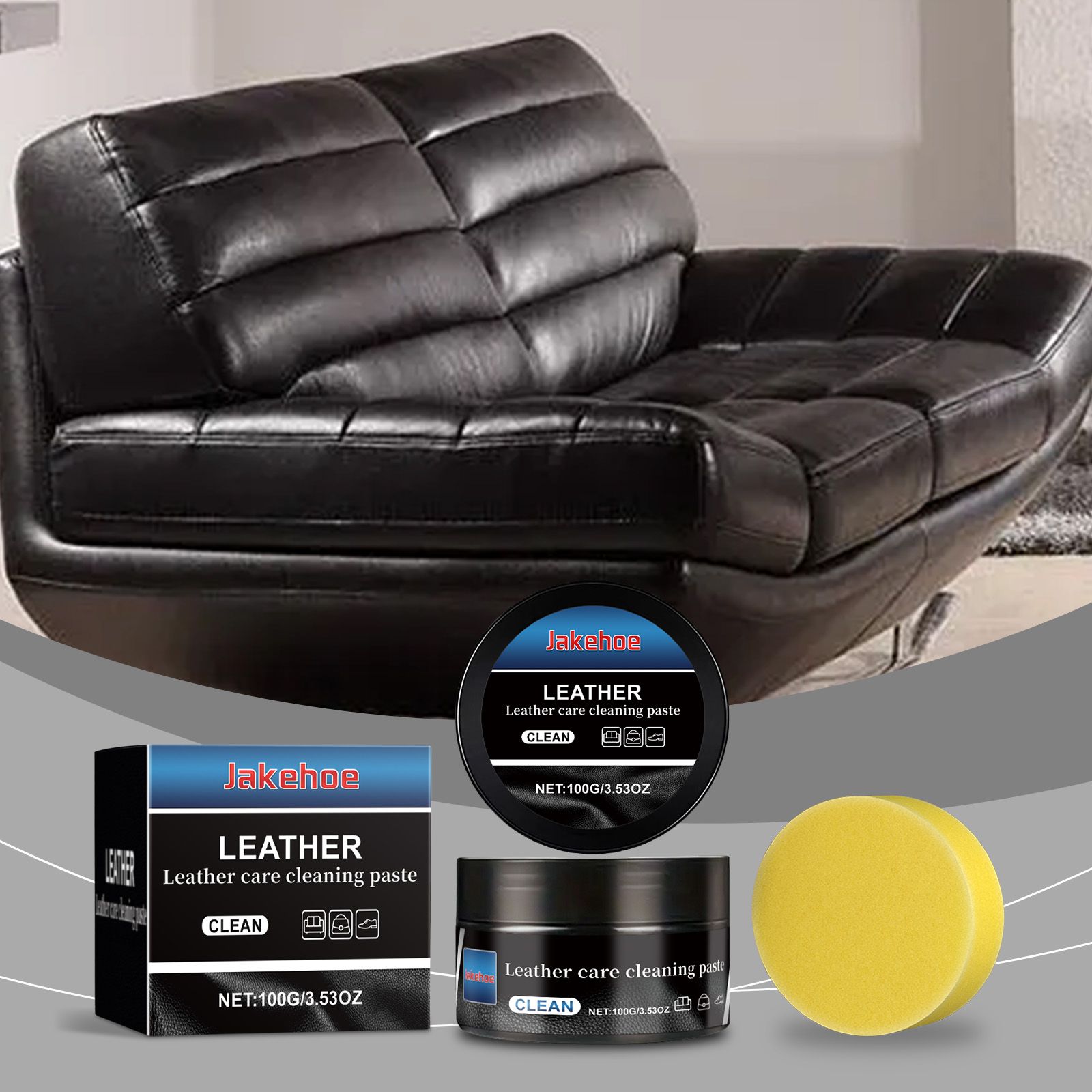 JAKEHOE Leather Cleaning Care Paste Kit, 100 g Kit photo 5