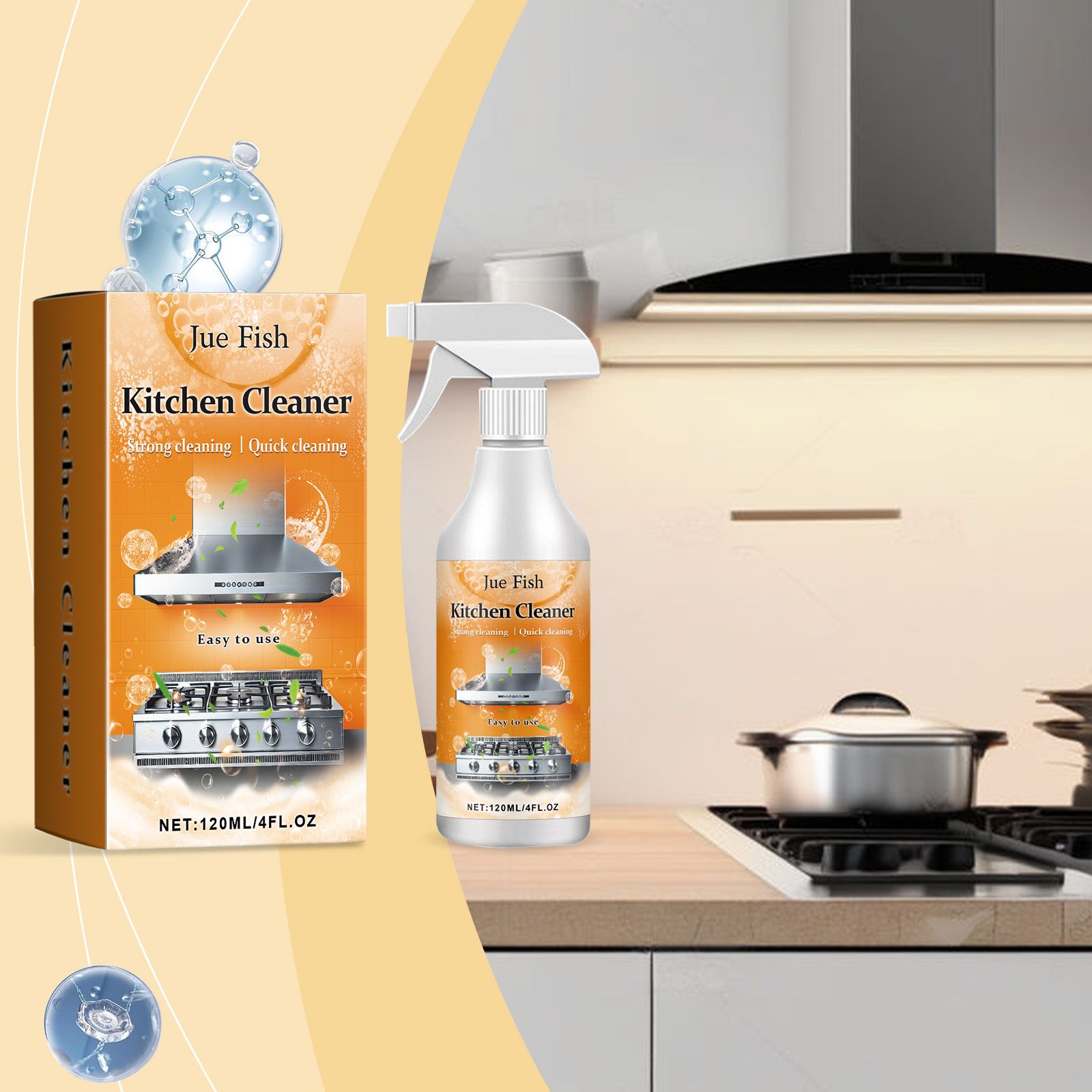 JUE FISH Kitchen Cleaner Spray, 120 ml / 1 Bottle photo 2