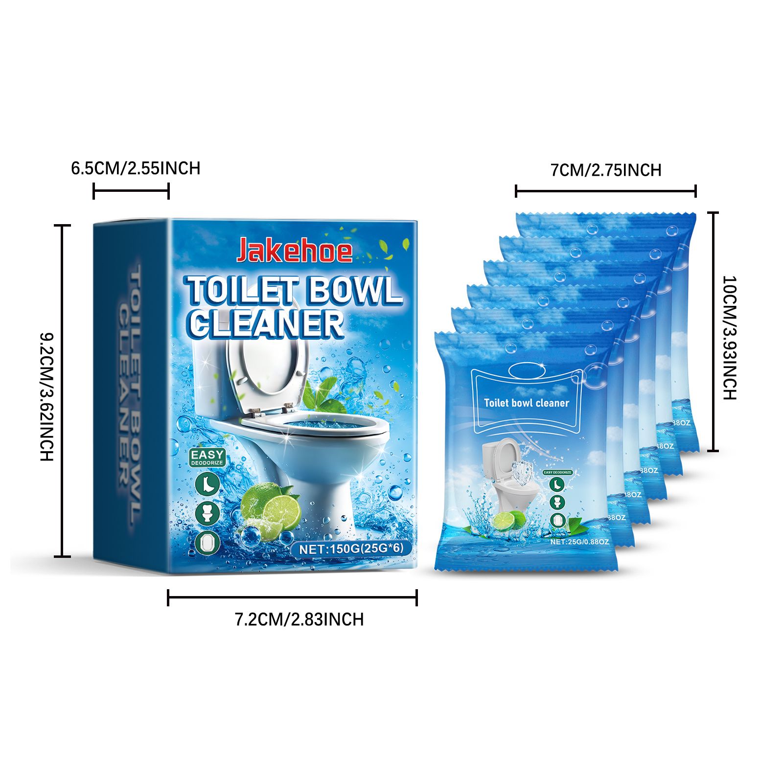 JAKEHOE Toilet Bowl Cleaning Powder Sachets, 6 Sachets x 25 g (150 g Total) photo 5
