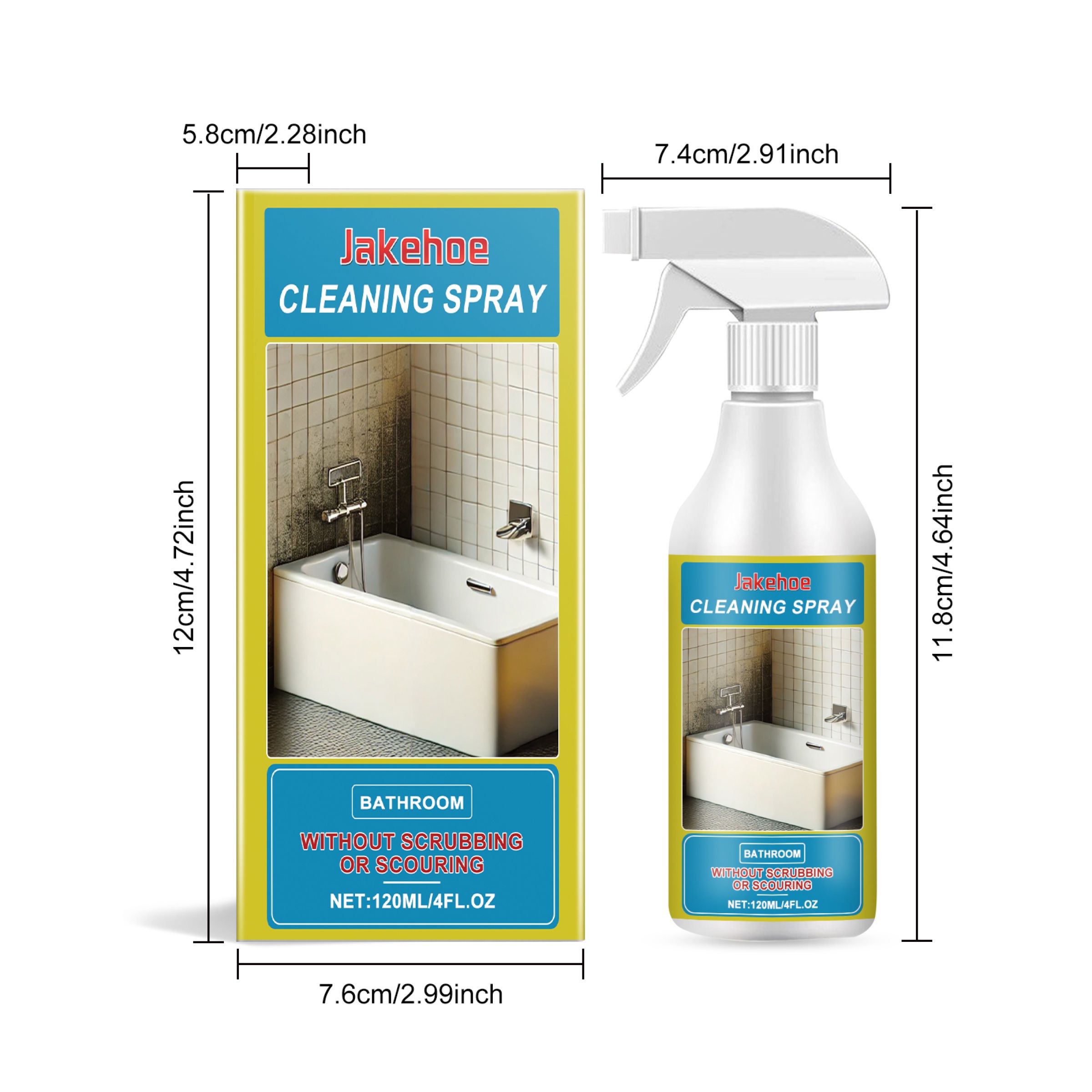 JAKEHOE Household Stain Cleaner Spray, 120 ml / 1 Bottle photo 5