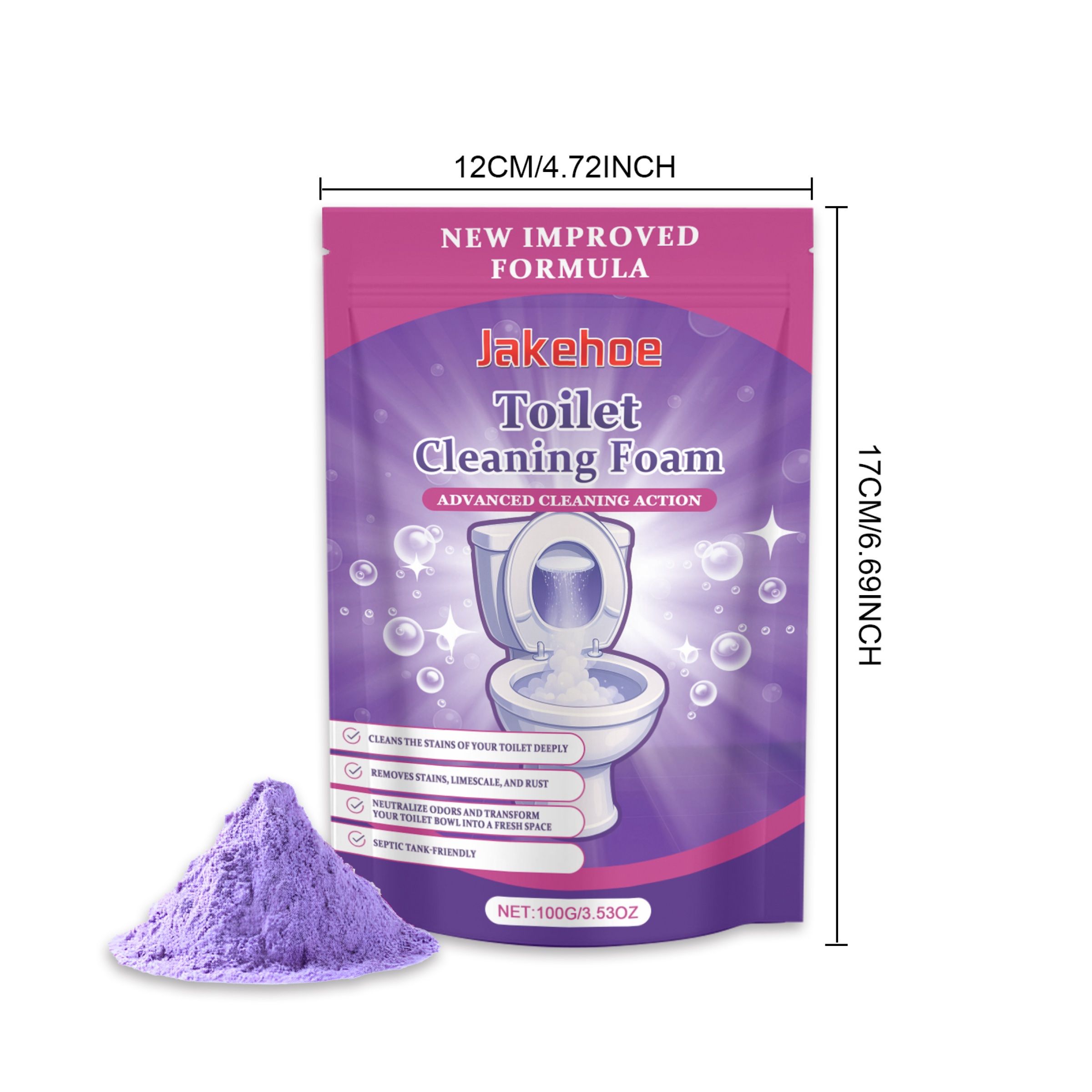 JAKEHOE Toilet Cleaning Powder, 100 g / 1 Pack photo 6