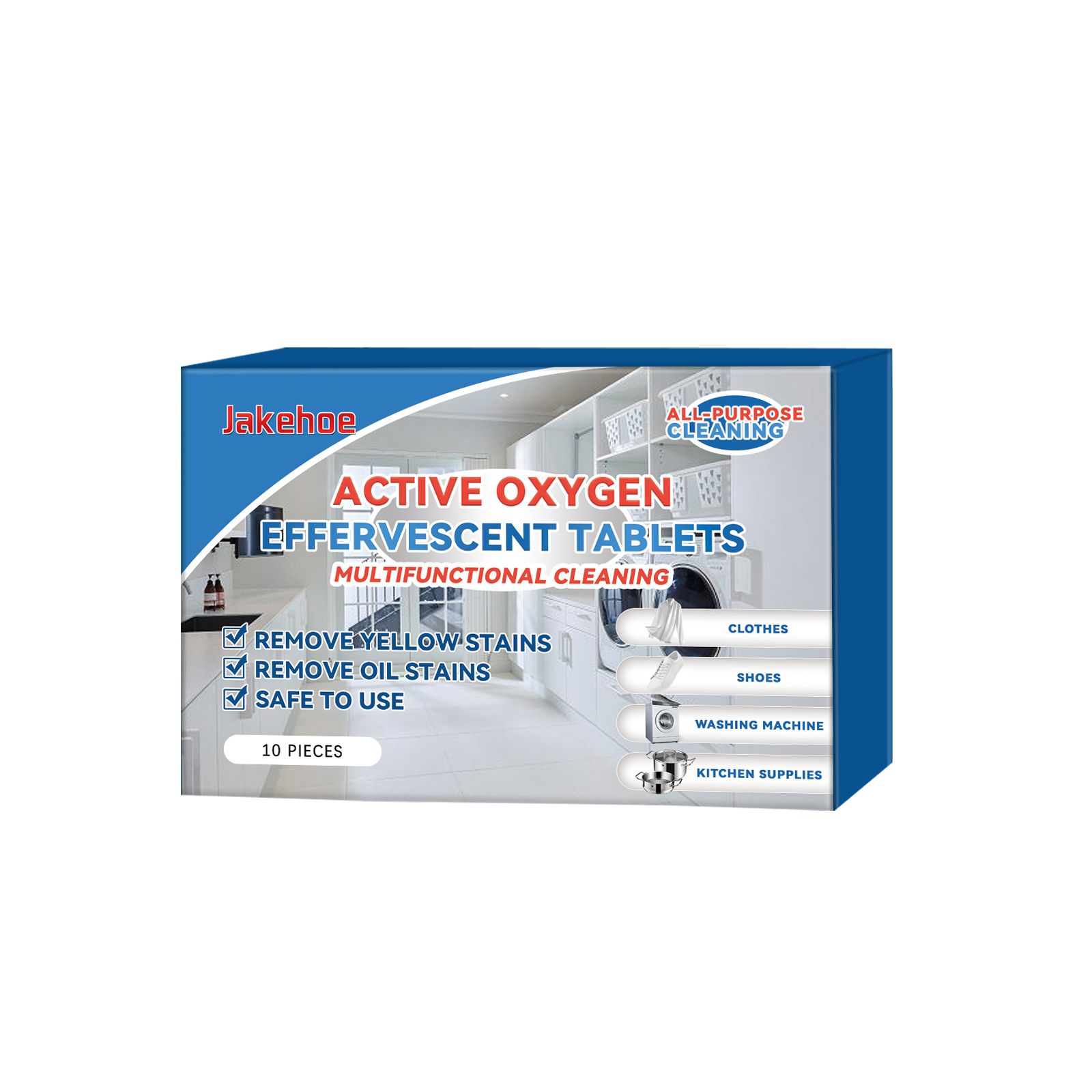 JAKEHOE Active Oxygen Cleaning Tablets, 10 Pieces photo 1