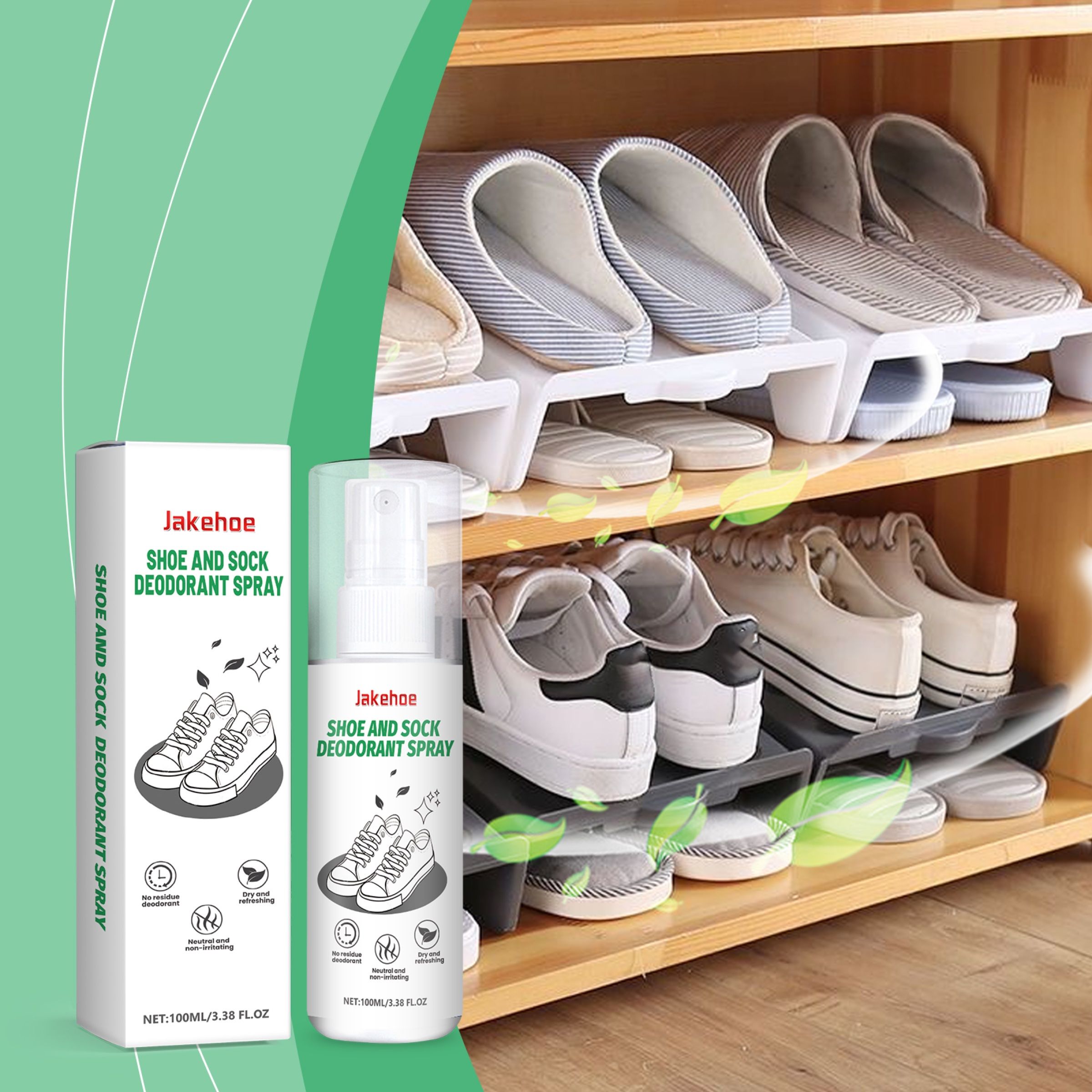 JAKEHOE Shoe and Sock Deodorizing Spray, 100 ml / 1 Bottle photo 8