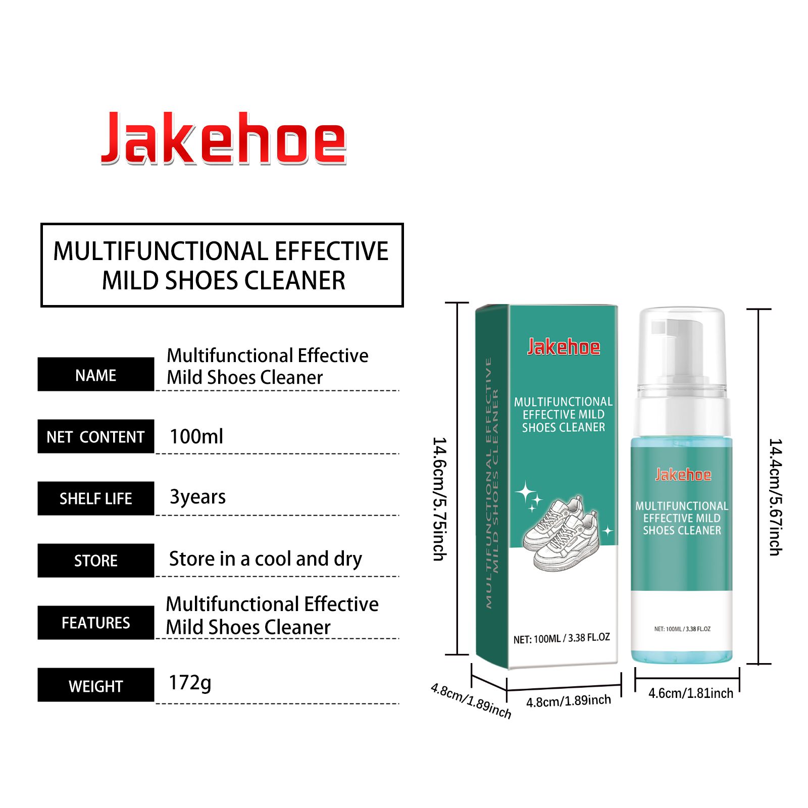 JAKEHOE Multipurpose Shoe Cleaner Liquid, 100 ml / 1 Bottle photo 5