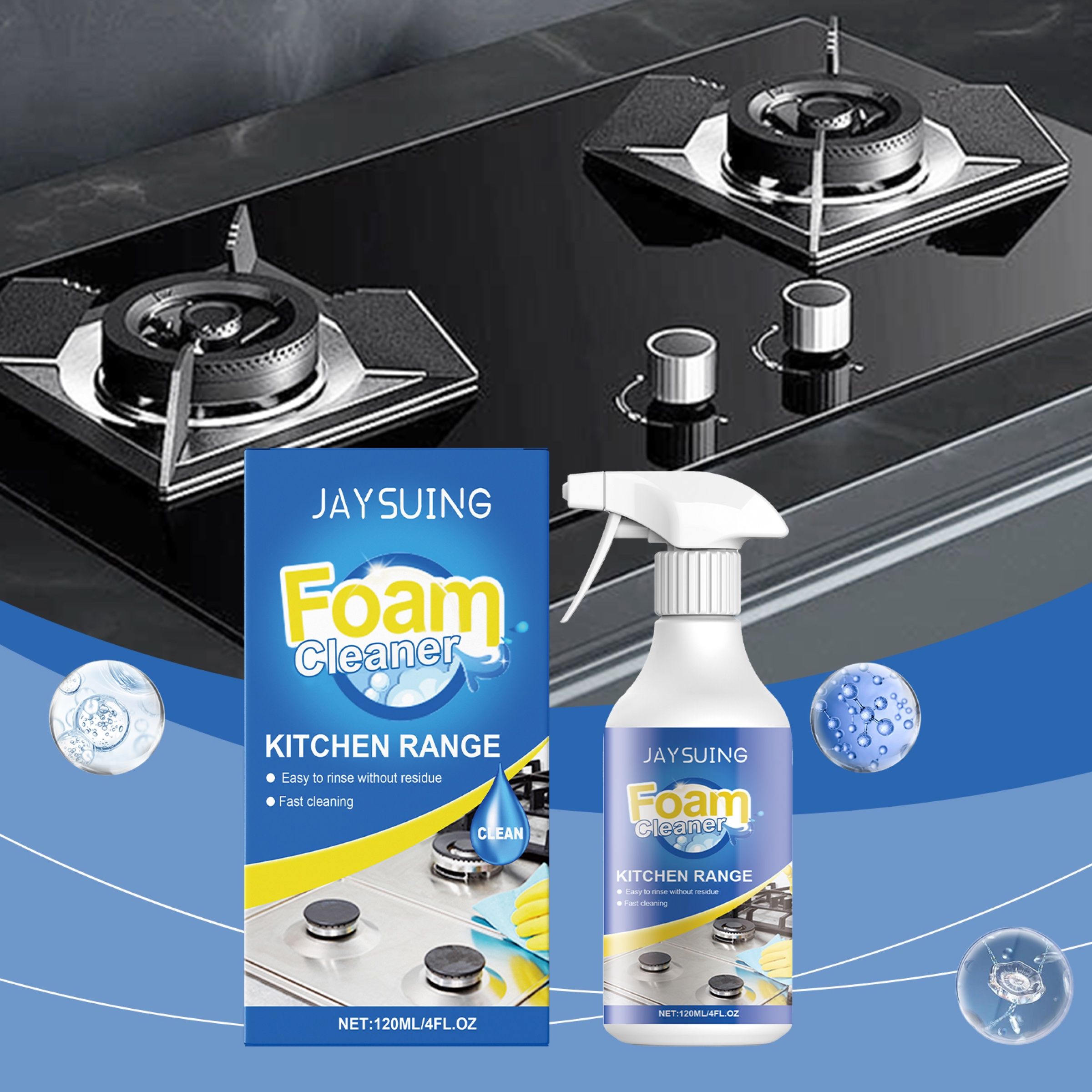 JAYSUING Stovetop Foam Cleaner Spray, 120 ml / 1 Bottle photo 8