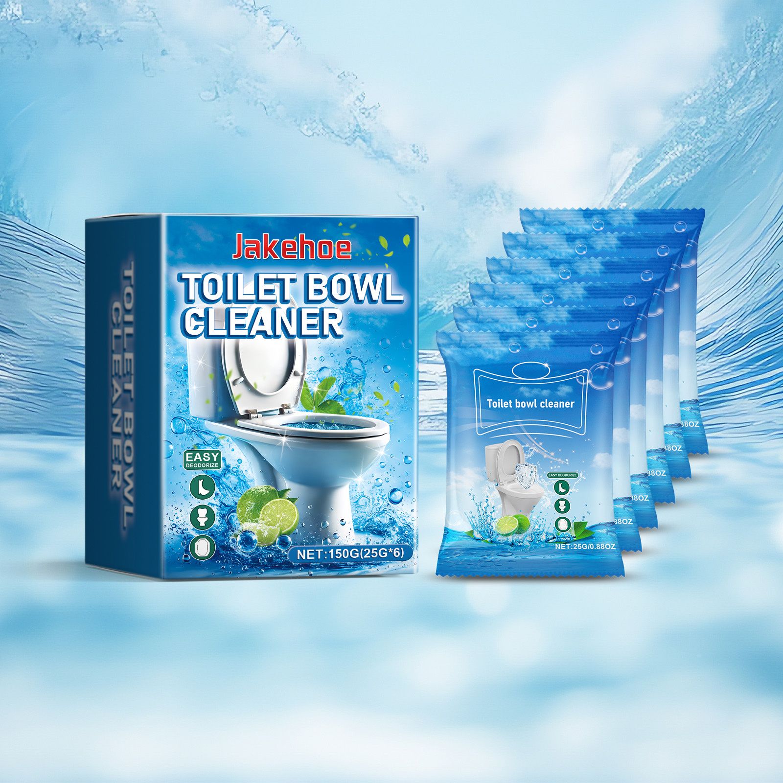 JAKEHOE Toilet Bowl Cleaning Powder Sachets, 6 Sachets x 25 g (150 g Total) photo 6