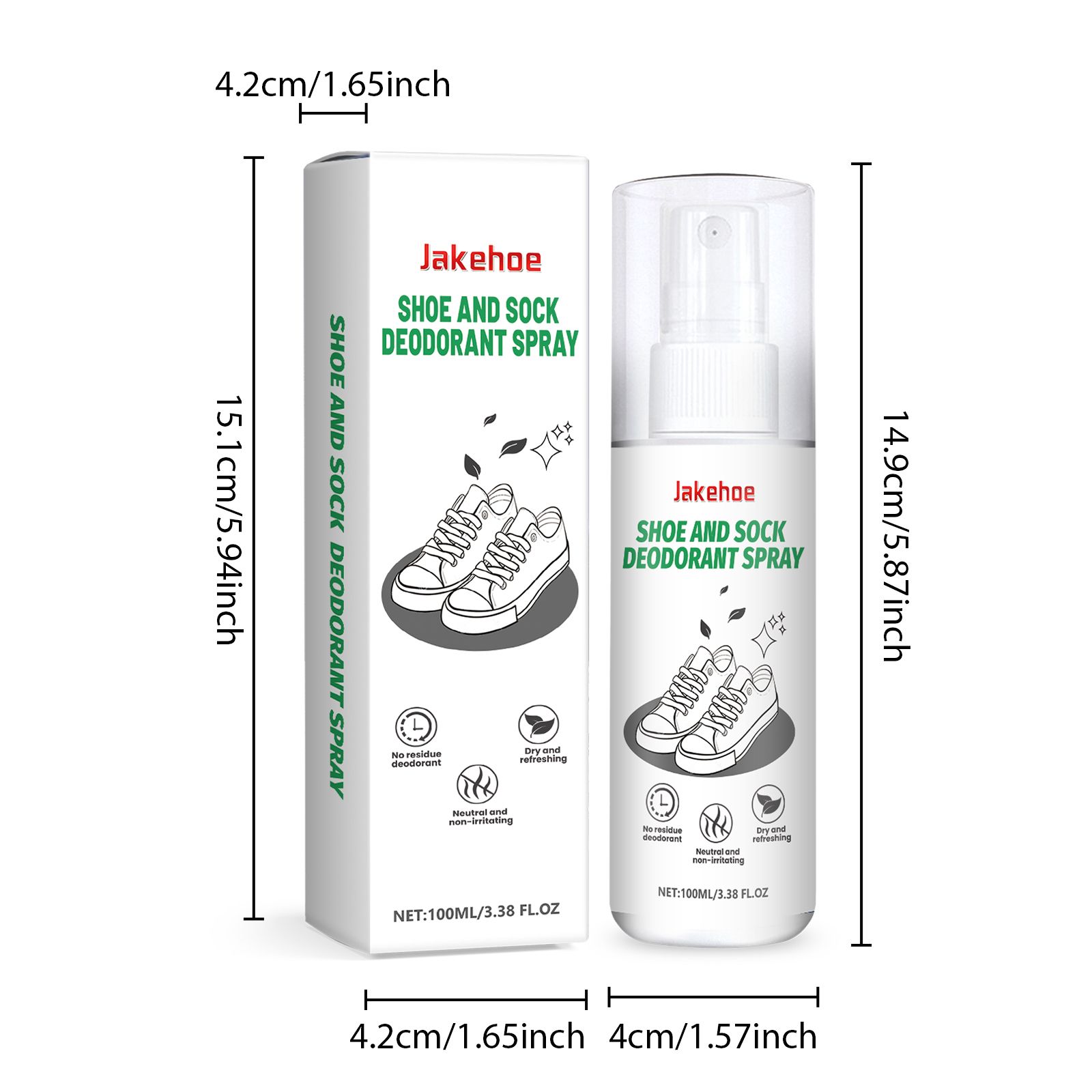 JAKEHOE Shoe and Sock Deodorizing Spray, 100 ml / 1 Bottle photo 6