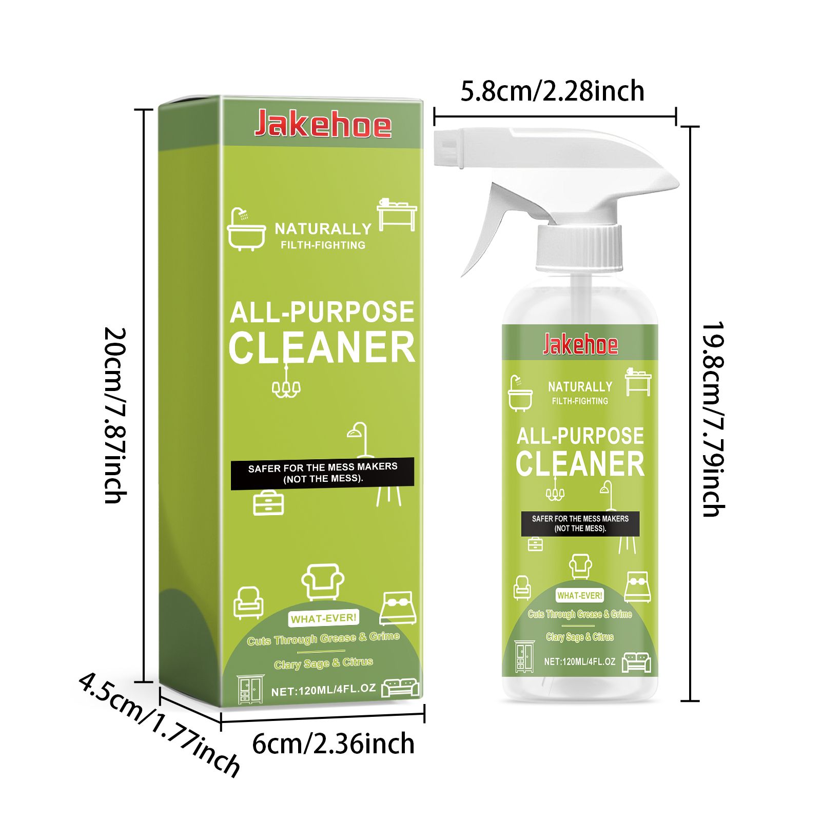 JAKEHOE Multipurpose Surface Cleaner Spray, 120 ml / 1 Bottle photo 6