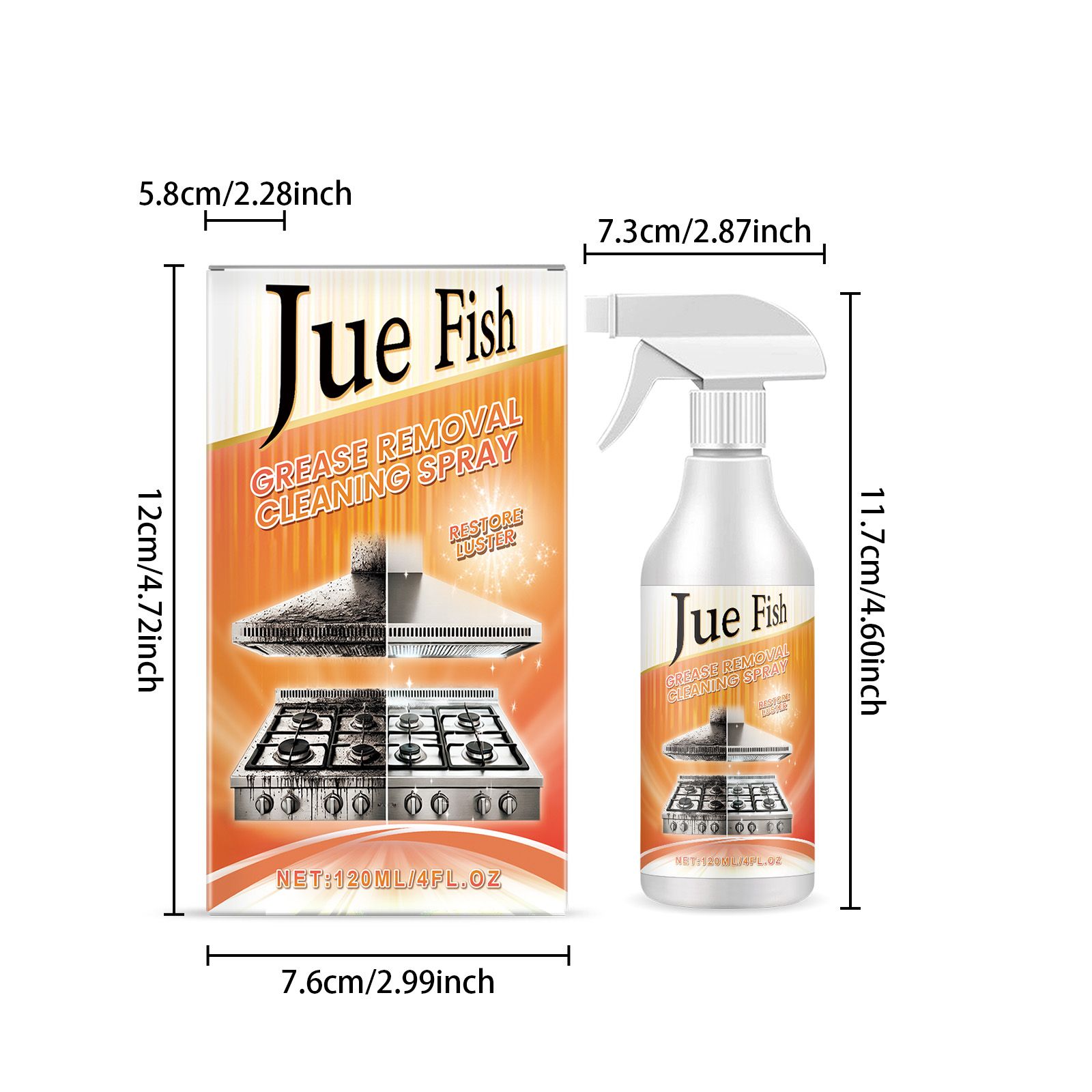 JUE FISH Grease Cleaner Spray, 120 ml / 1 Bottle photo 5