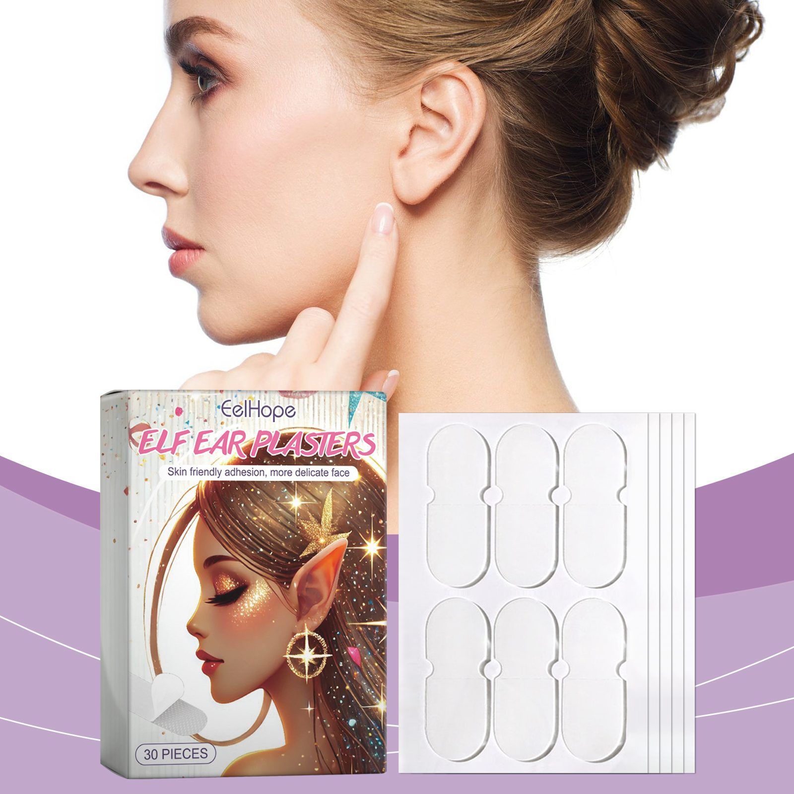EELHOPE Elf Ear Cosmetic Stickers, 30 Pieces photo 4