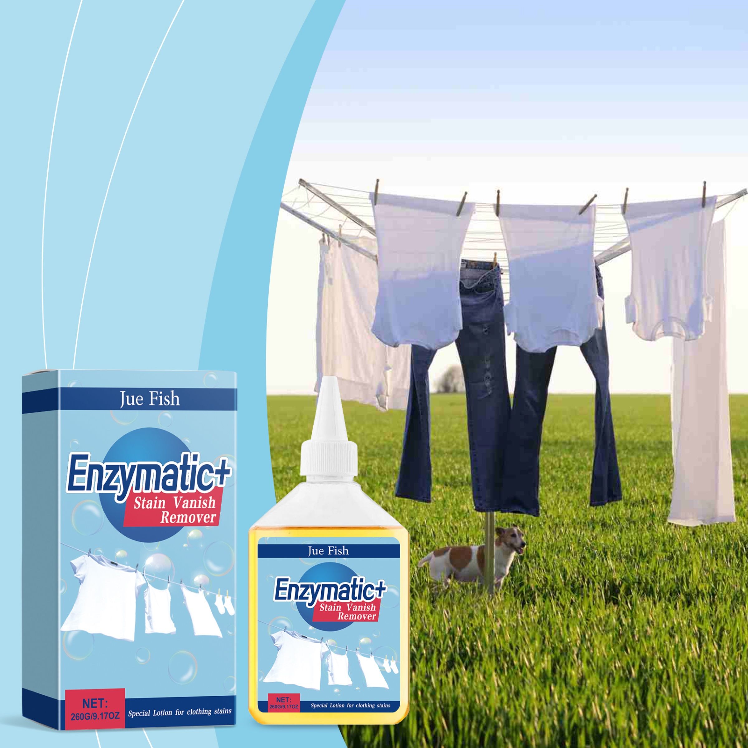 JUE FISH Enzyme Laundry Stain Remover Liquid, 260 g / 1 Pack photo 4