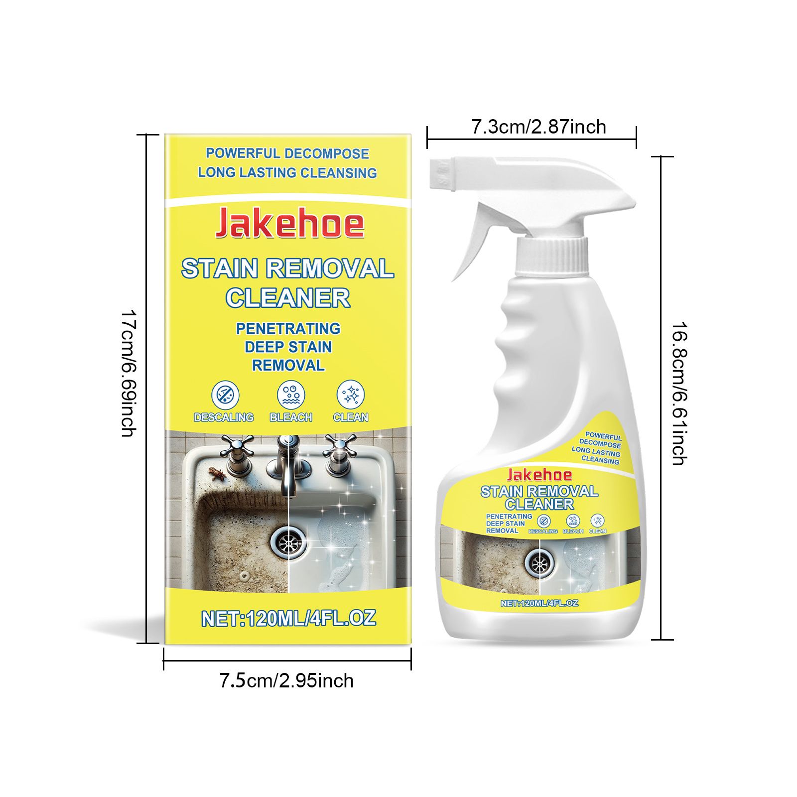 JAKEHOE Household Stain Cleaner Spray, 120 ml / 1 Bottle photo 2