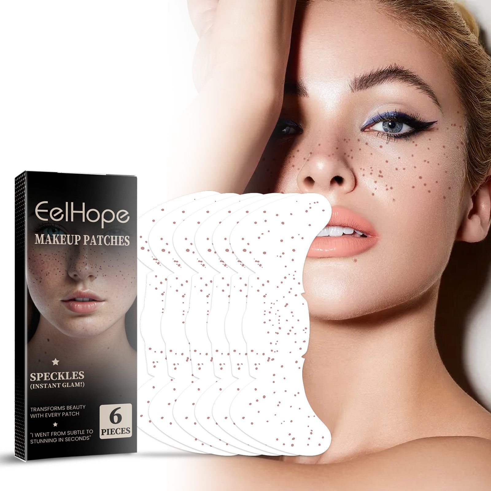 EELHOPE Water-Transfer Freckle Cosmetic Stickers, 6 Pieces photo 5