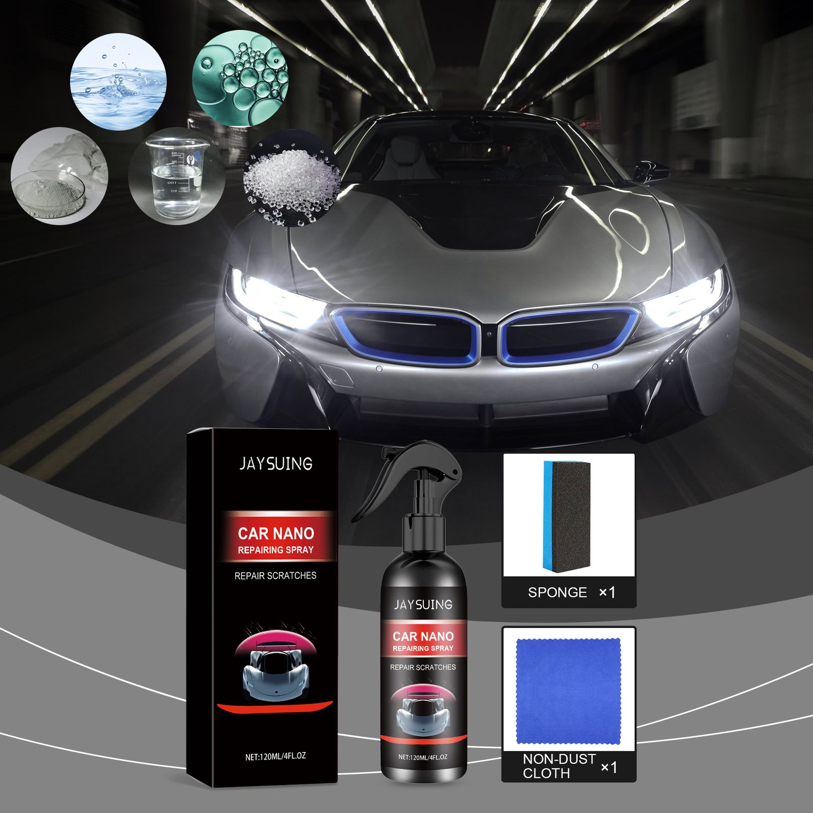 JAYSUING Automotive Ceramic Coating Spray Kit, 120 ml Kit photo 7