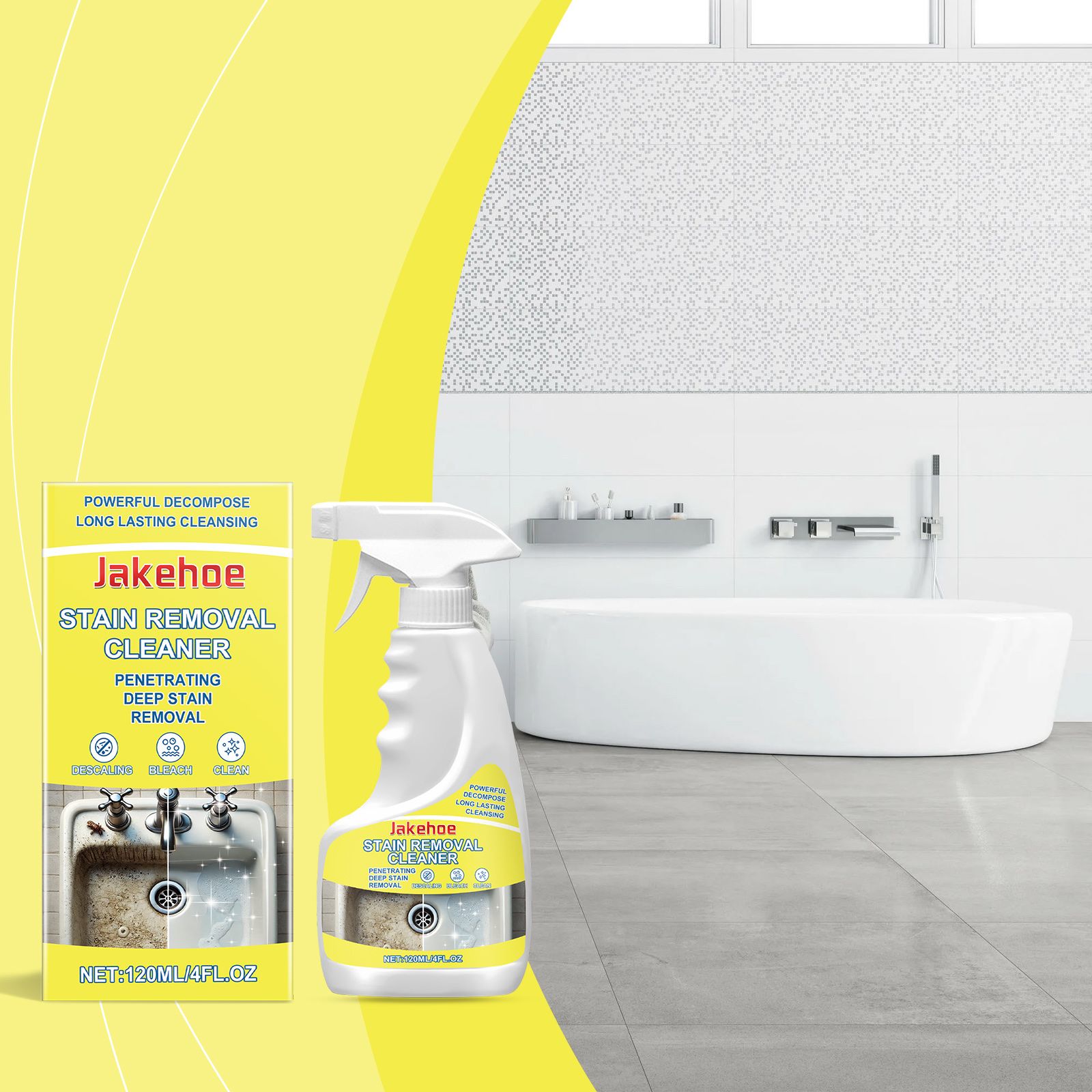 JAKEHOE Household Stain Cleaner Spray, 120 ml / 1 Bottle photo 6