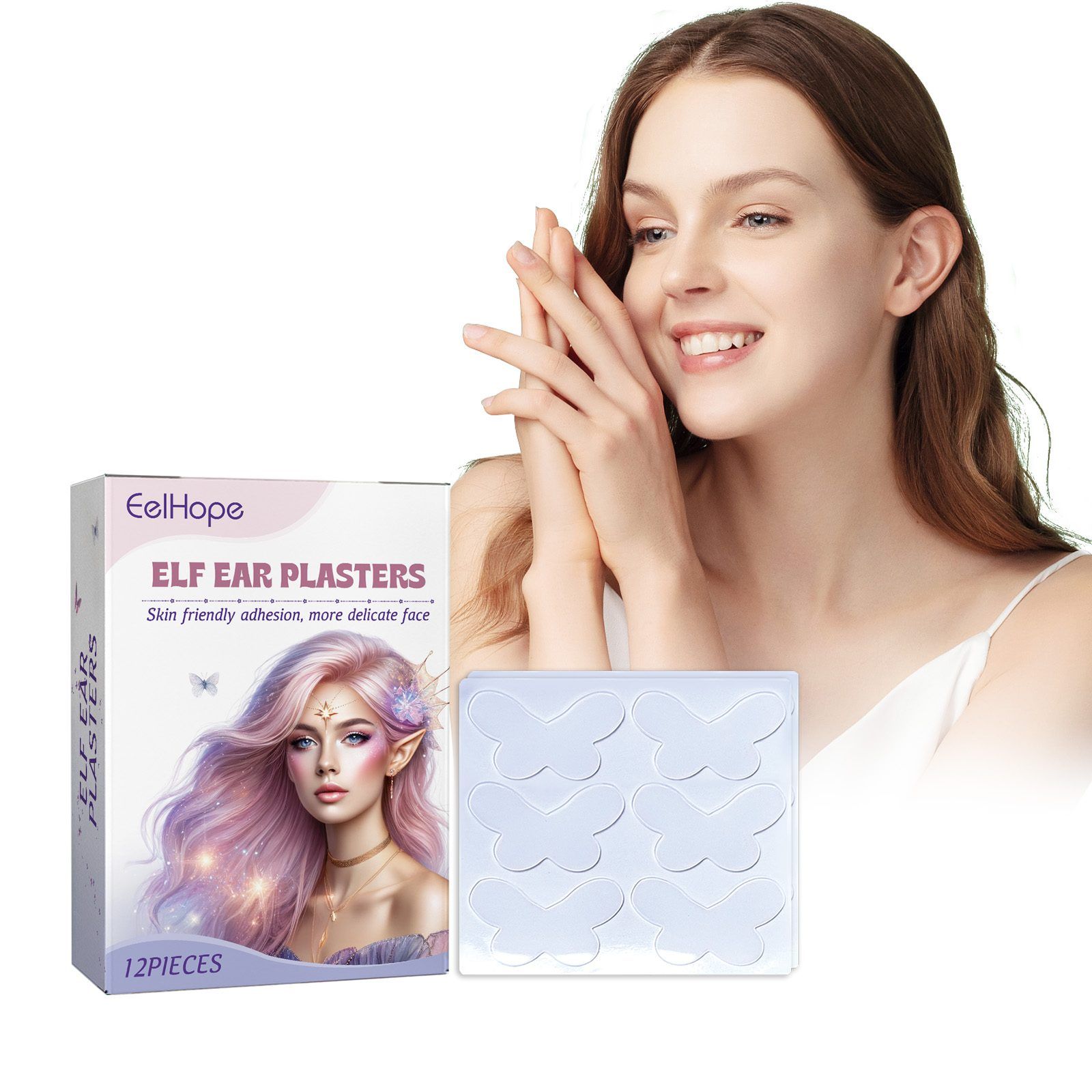 EELHOPE Butterfly Elf Ear Cosmetic Stickers, 12 Pieces photo 5