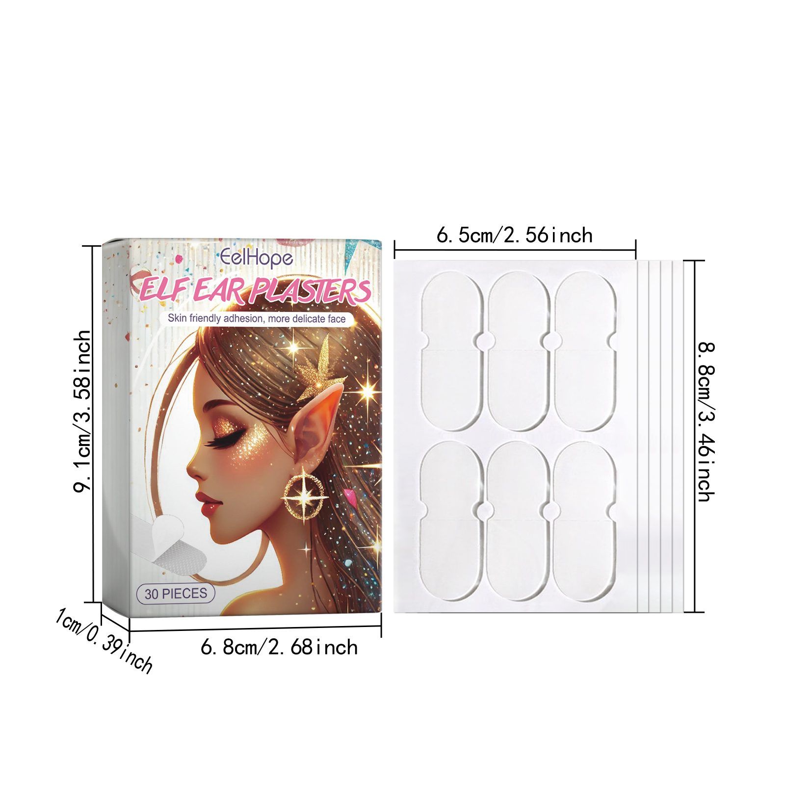 EELHOPE Elf Ear Cosmetic Stickers, 30 Pieces photo 3