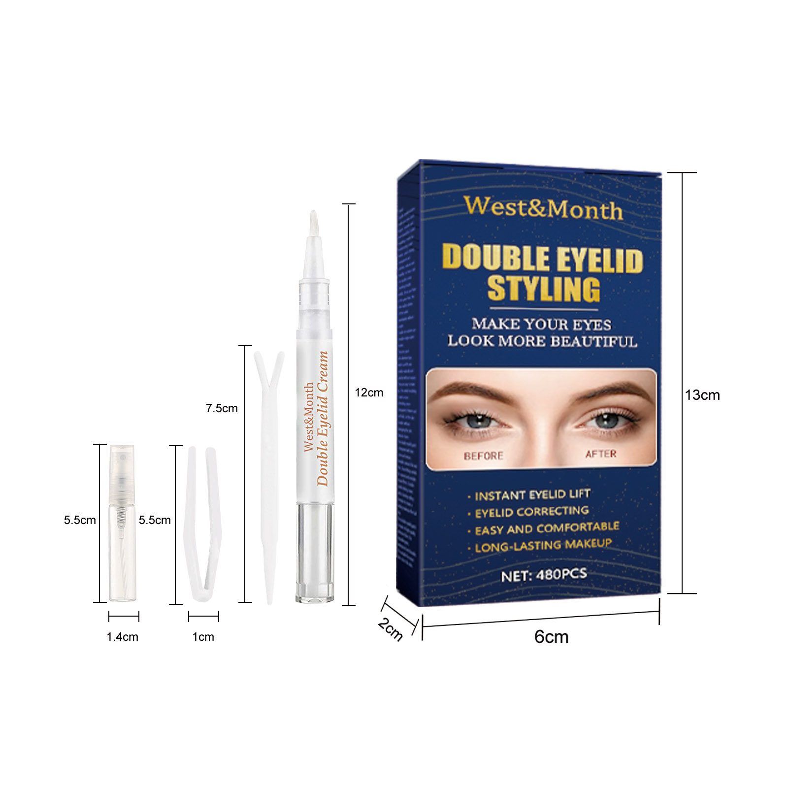 WEST MONTH 480-Piece Double Eyelid Tape Application Kit photo 8