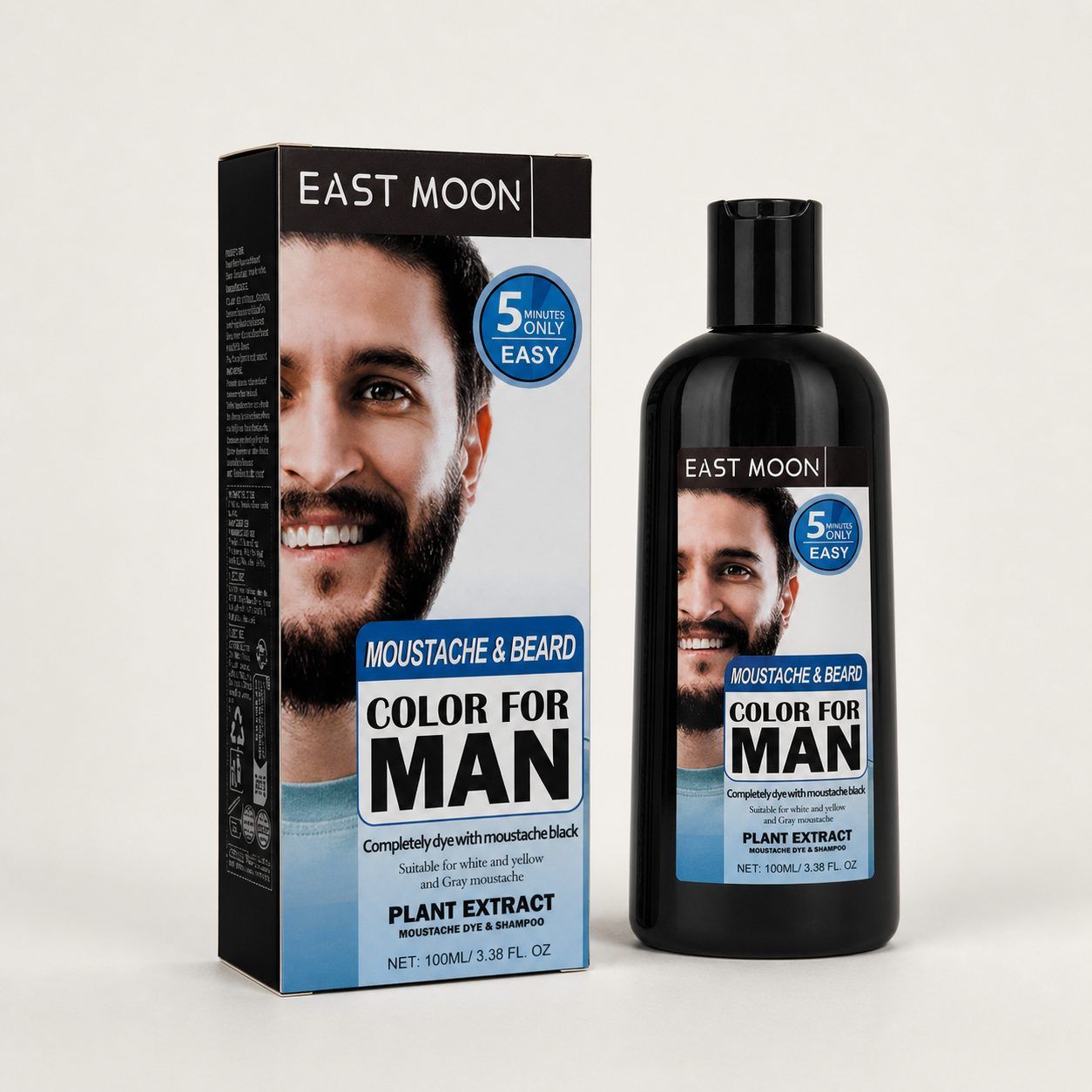 EAST MOON Beard Hair Color Shampoo, 100 ml photo 6