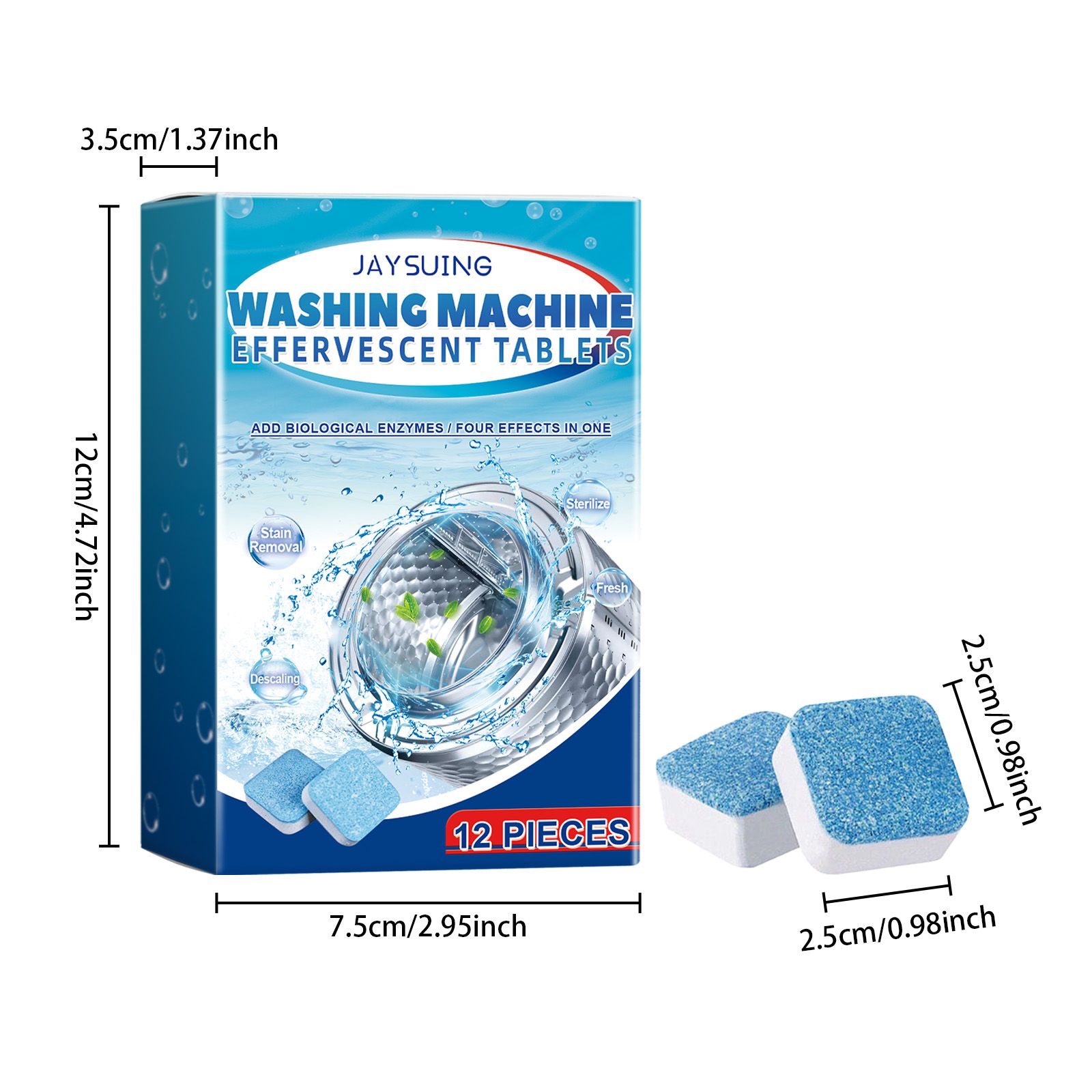 JAYSUING Washing Machine Cleaning Tablets, 12 Pieces photo 4