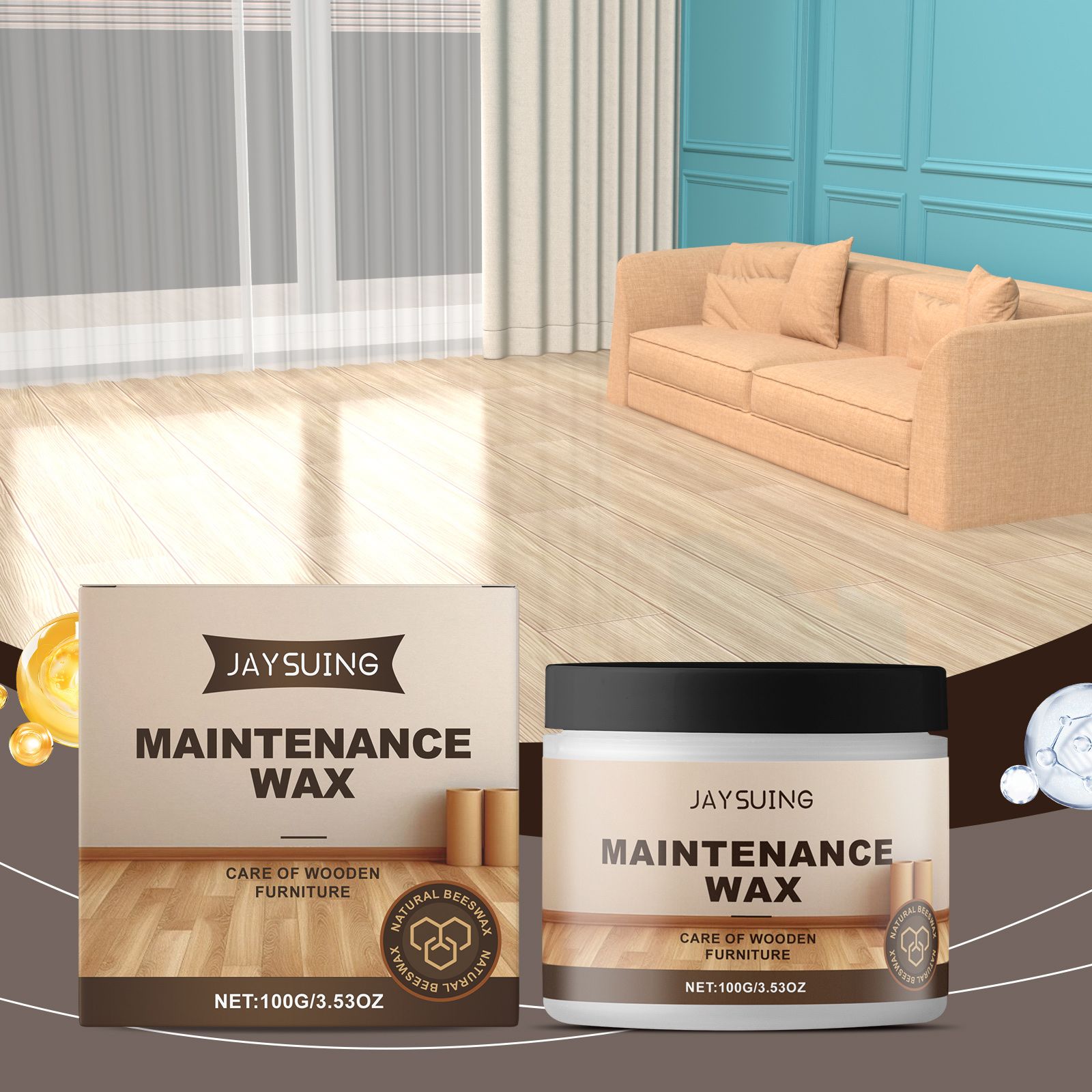 JAYSUING Wood Floor Care Wax, 100 g / 1 Jar photo 8