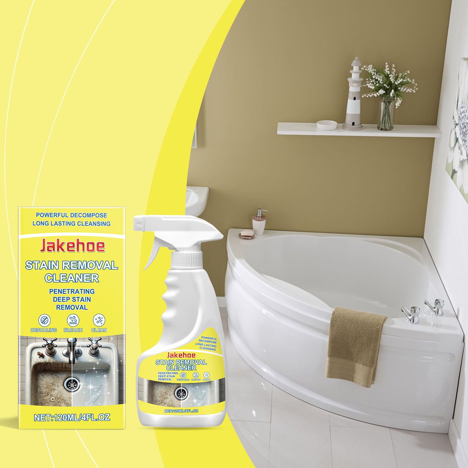 JAKEHOE Household Stain Cleaner Spray, 120 ml / 1 Bottle photo 4