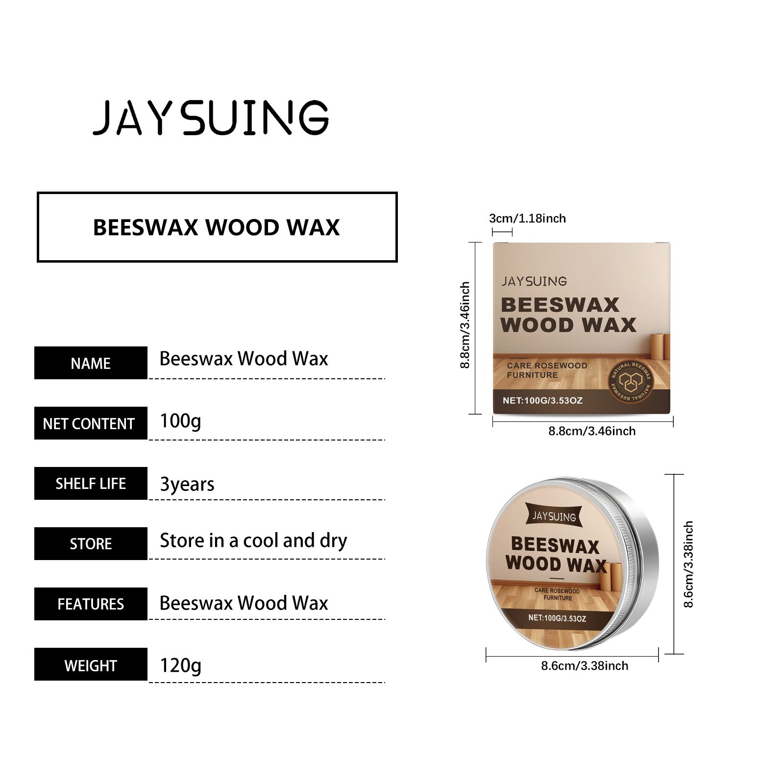 JAYSUING Wood Floor Care Wax, 100 g / 1 Tin photo 5