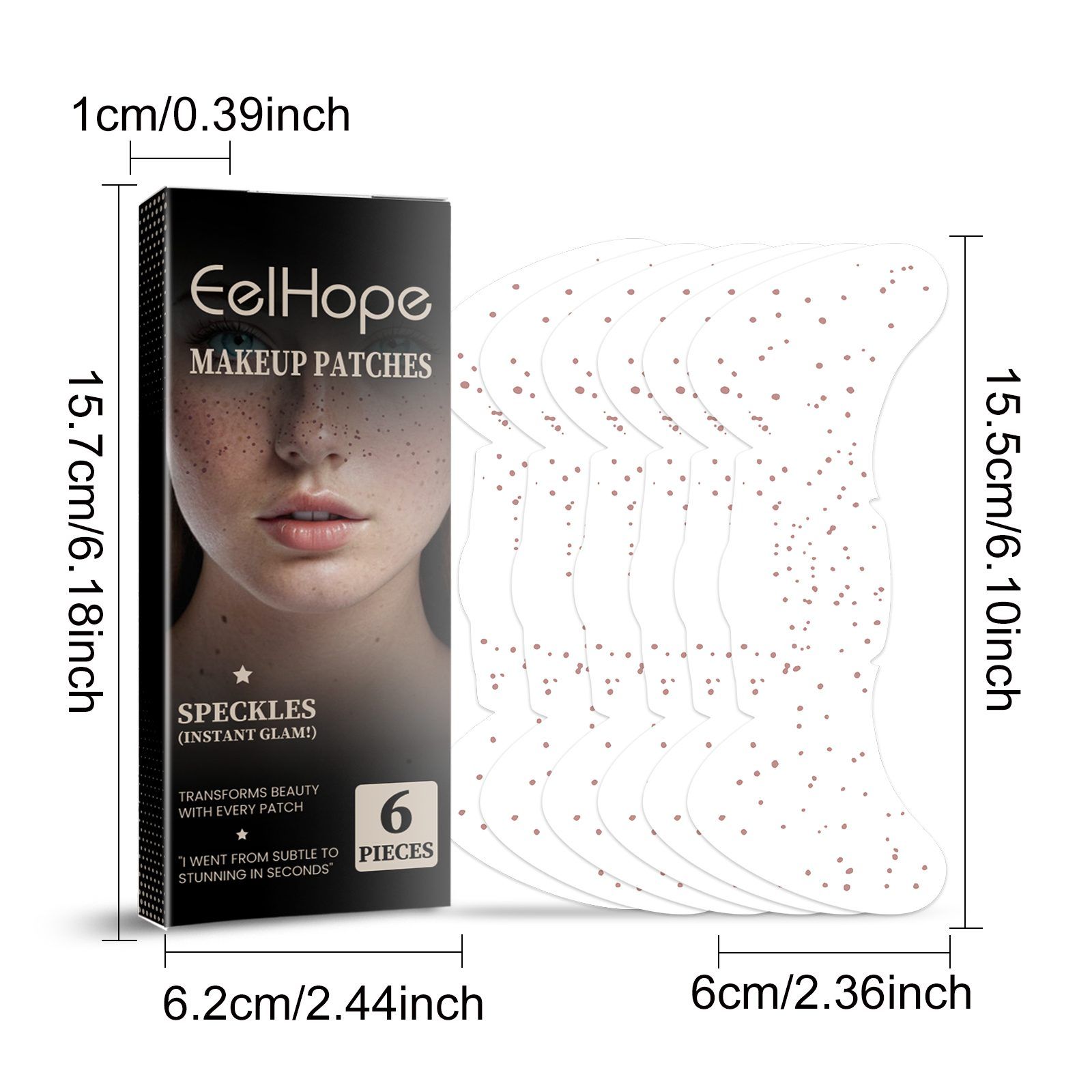 EELHOPE Water-Transfer Freckle Cosmetic Stickers, 6 Pieces photo 4