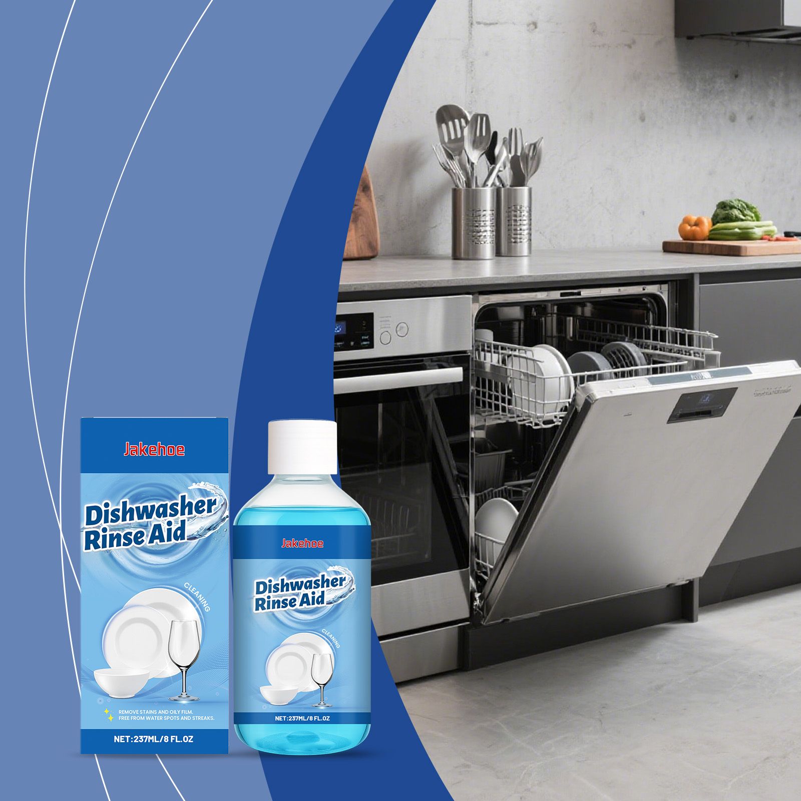 JAKEHOE Dishwasher Cleaning Additive Liquid, 237 ml / 1 Bottle photo 3