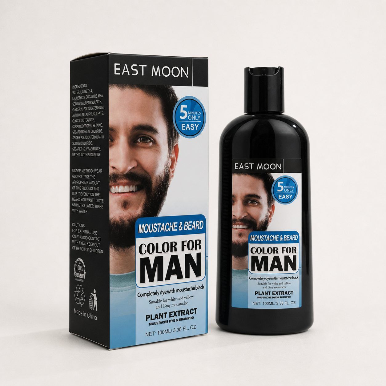 EAST MOON Beard Hair Color Shampoo, 100 ml photo 8