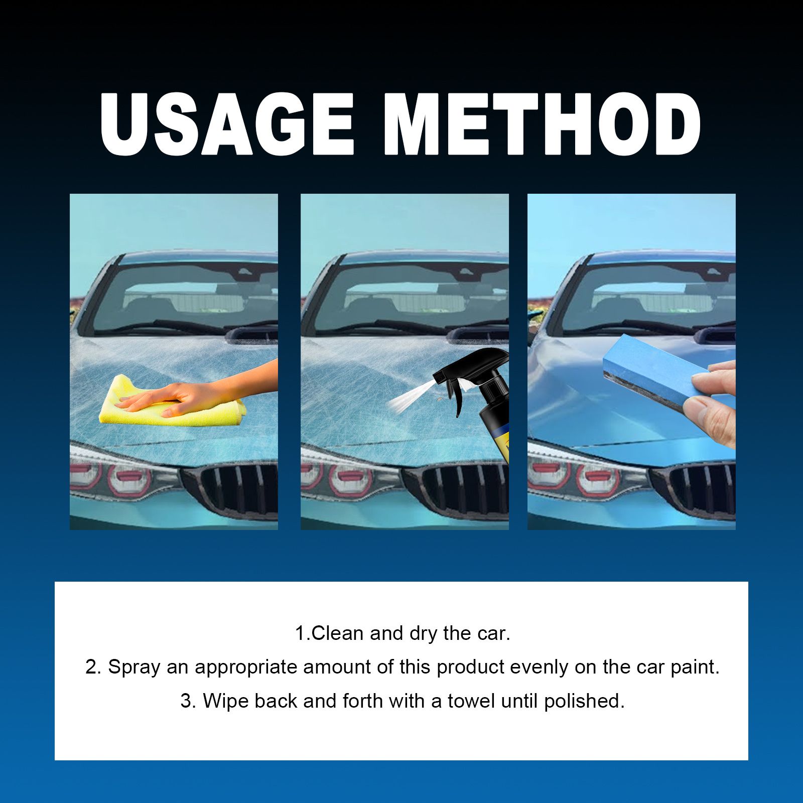 HOMONTH Automotive Coating Kit, 120 ml with Sponge and Cloth photo 2
