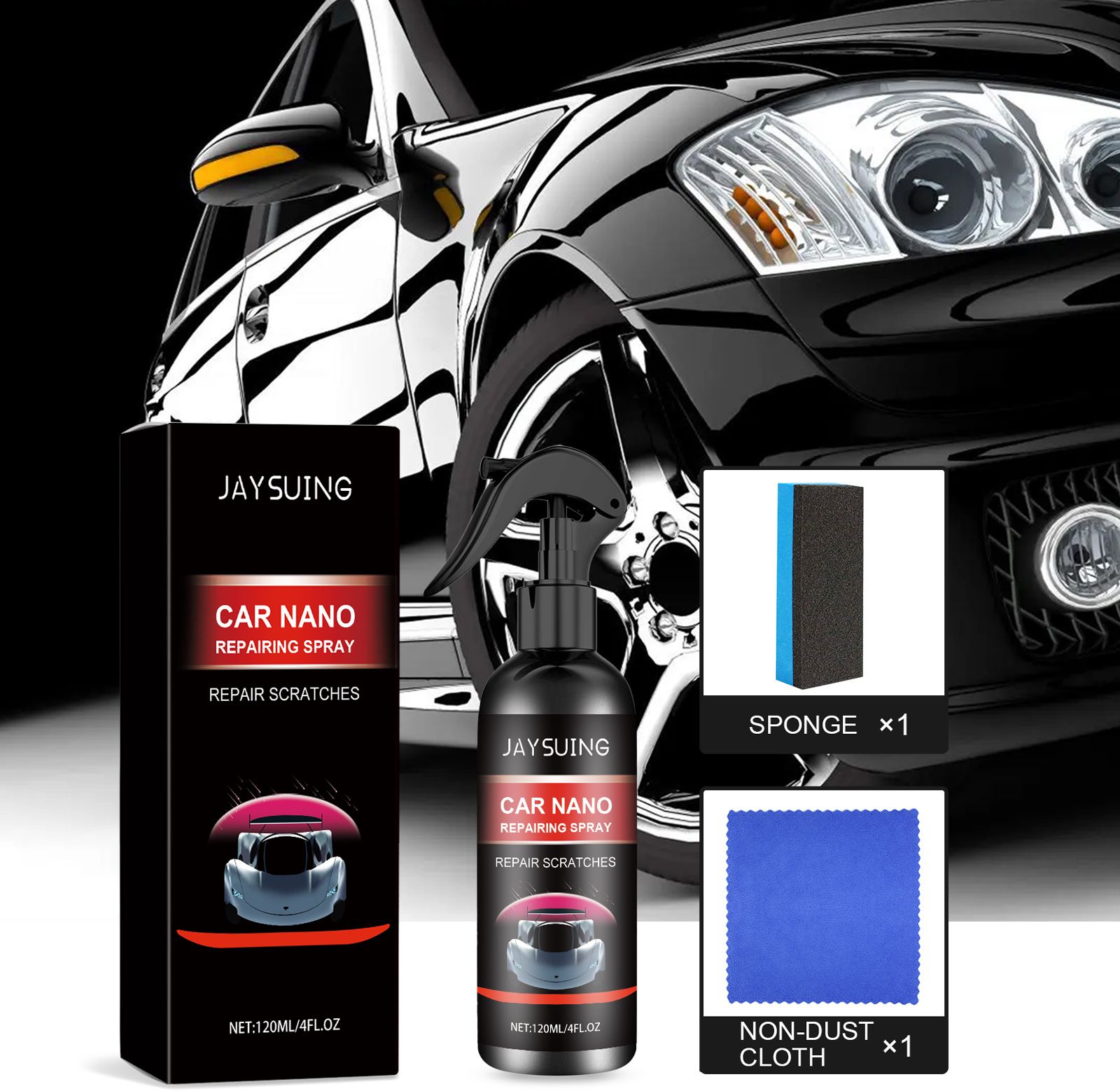 JAYSUING Automotive Ceramic Coating Spray Kit, 120 ml Kit photo 8