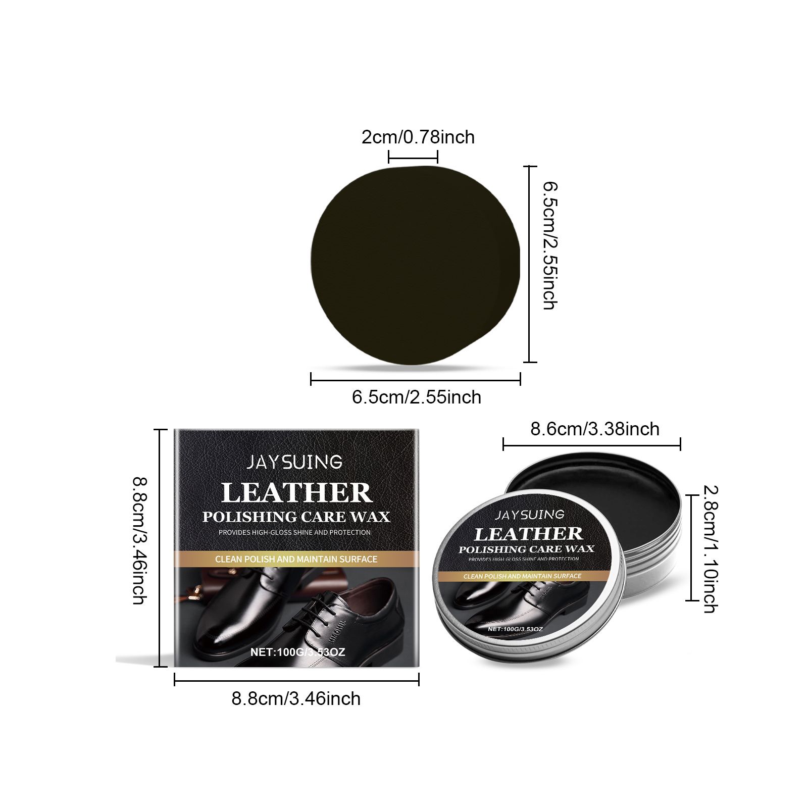 JAYSUING Black Leather Polish Care Wax, 100 g / 1 Pack photo 7