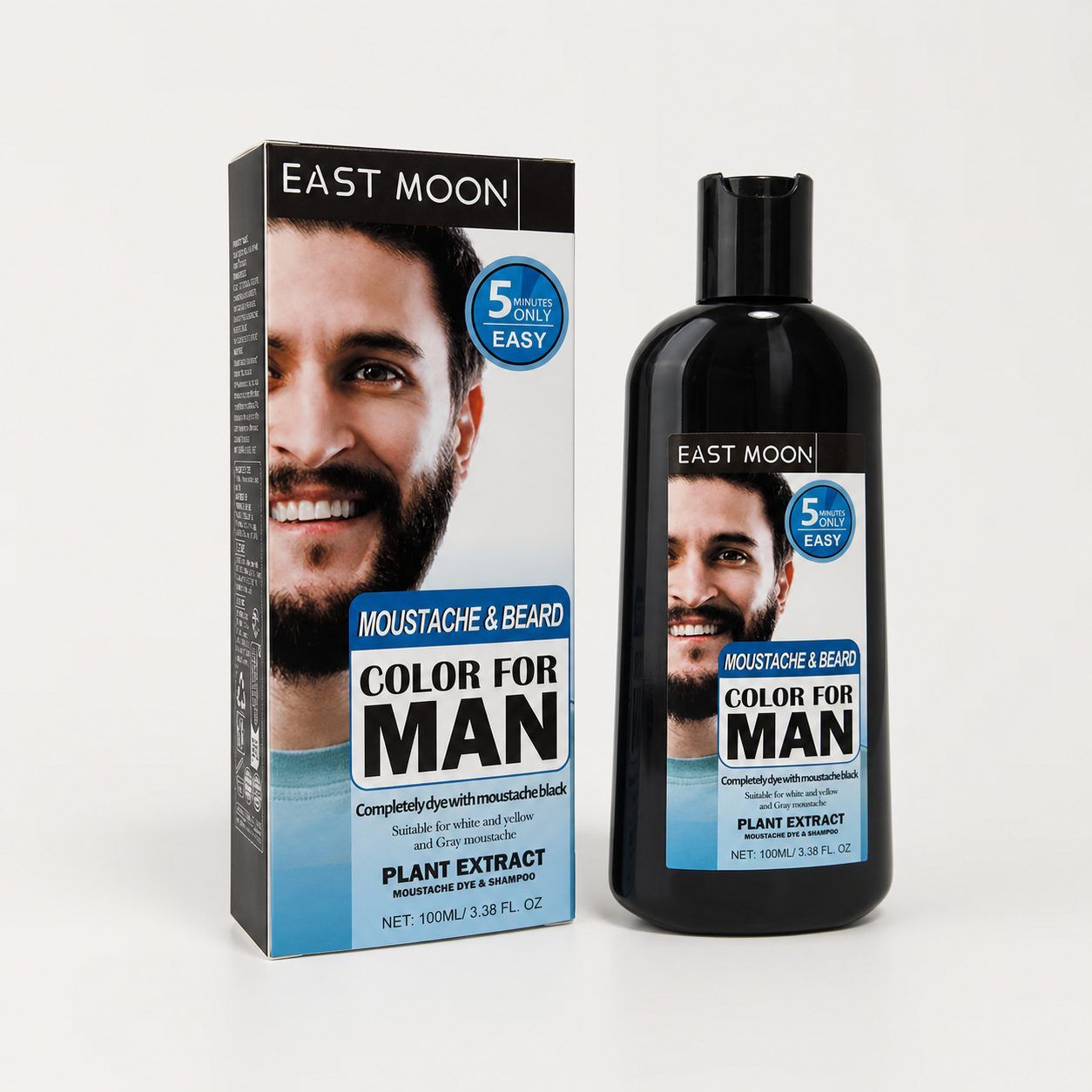 EAST MOON Beard Hair Color Shampoo, 100 ml photo 1