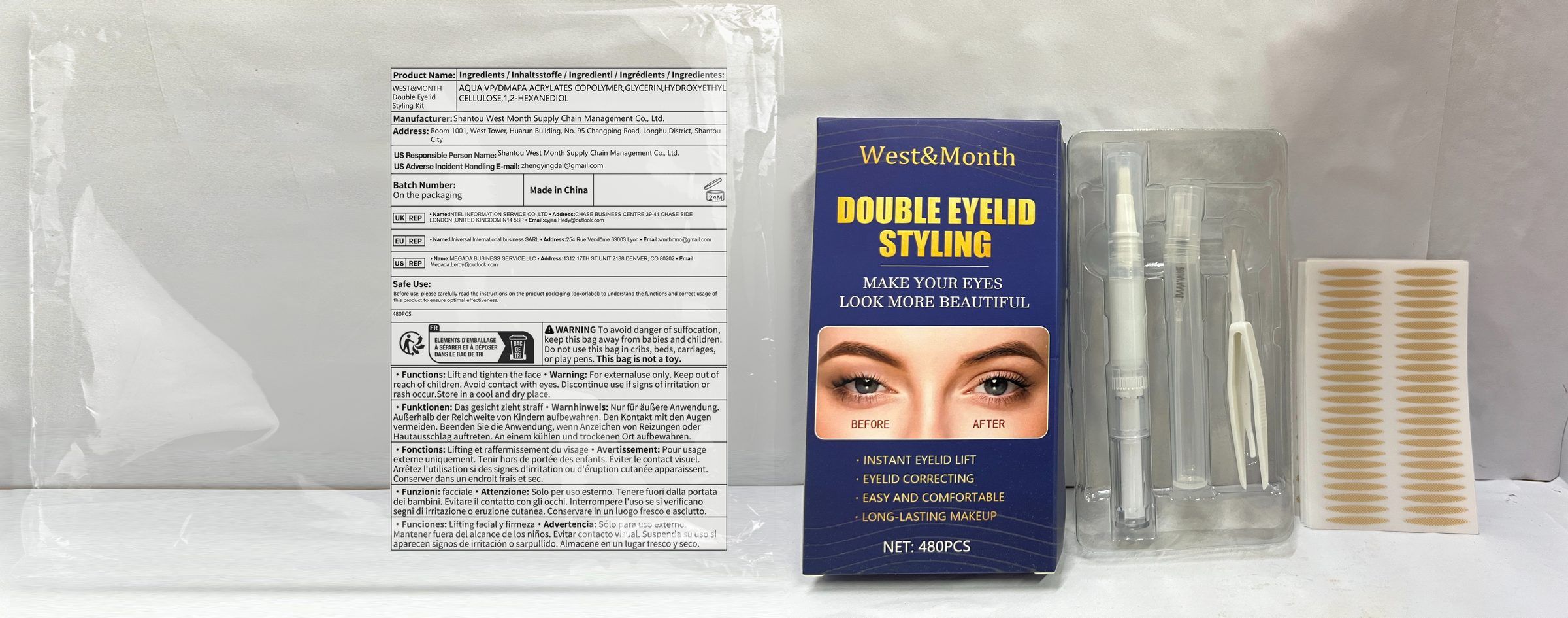 WEST MONTH 480-Piece Double Eyelid Tape Application Kit photo 6