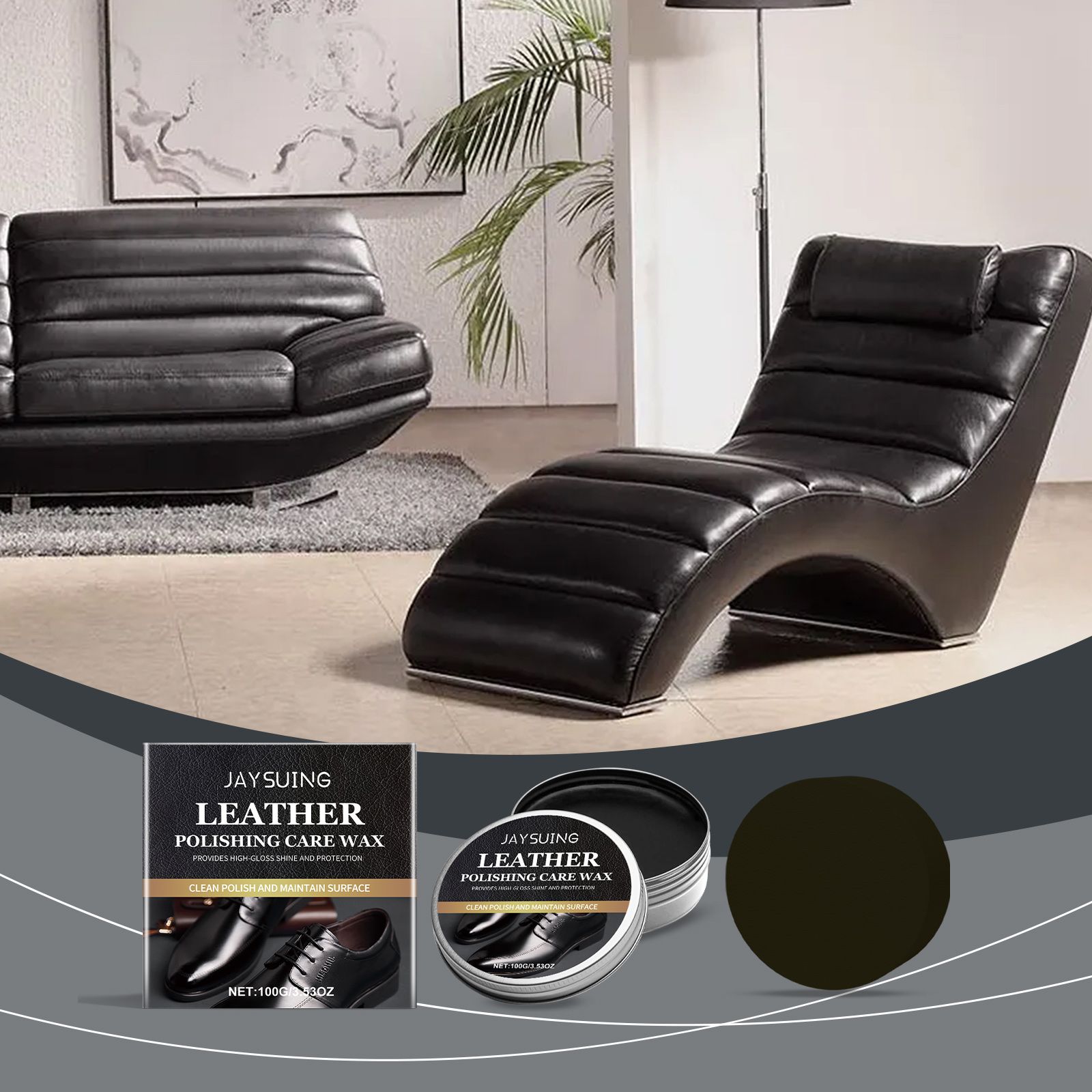JAYSUING Black Leather Polish Care Wax, 100 g / 1 Pack photo 8