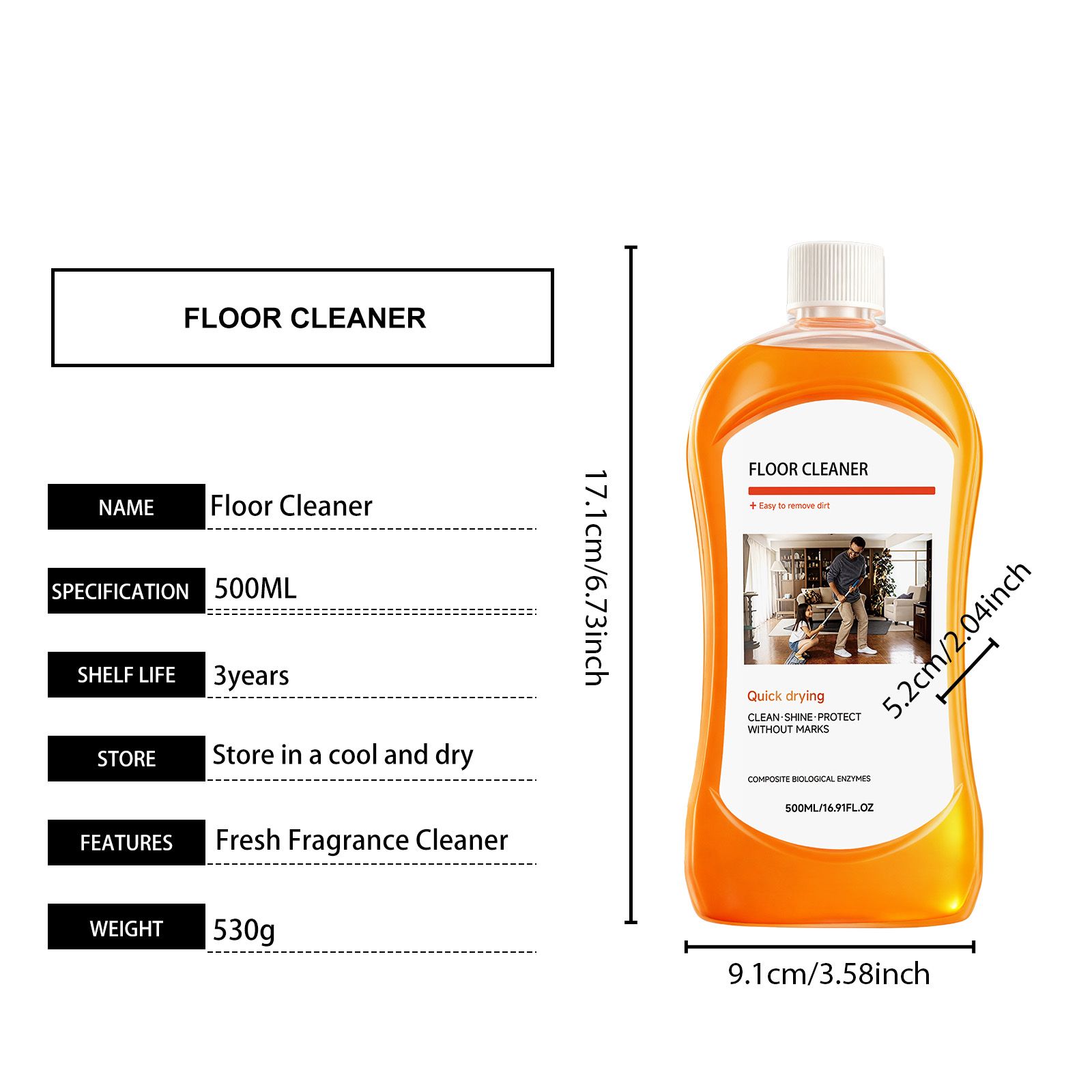 Floor Cleaner Liquid, 500 ml / 1 Bottle photo 5