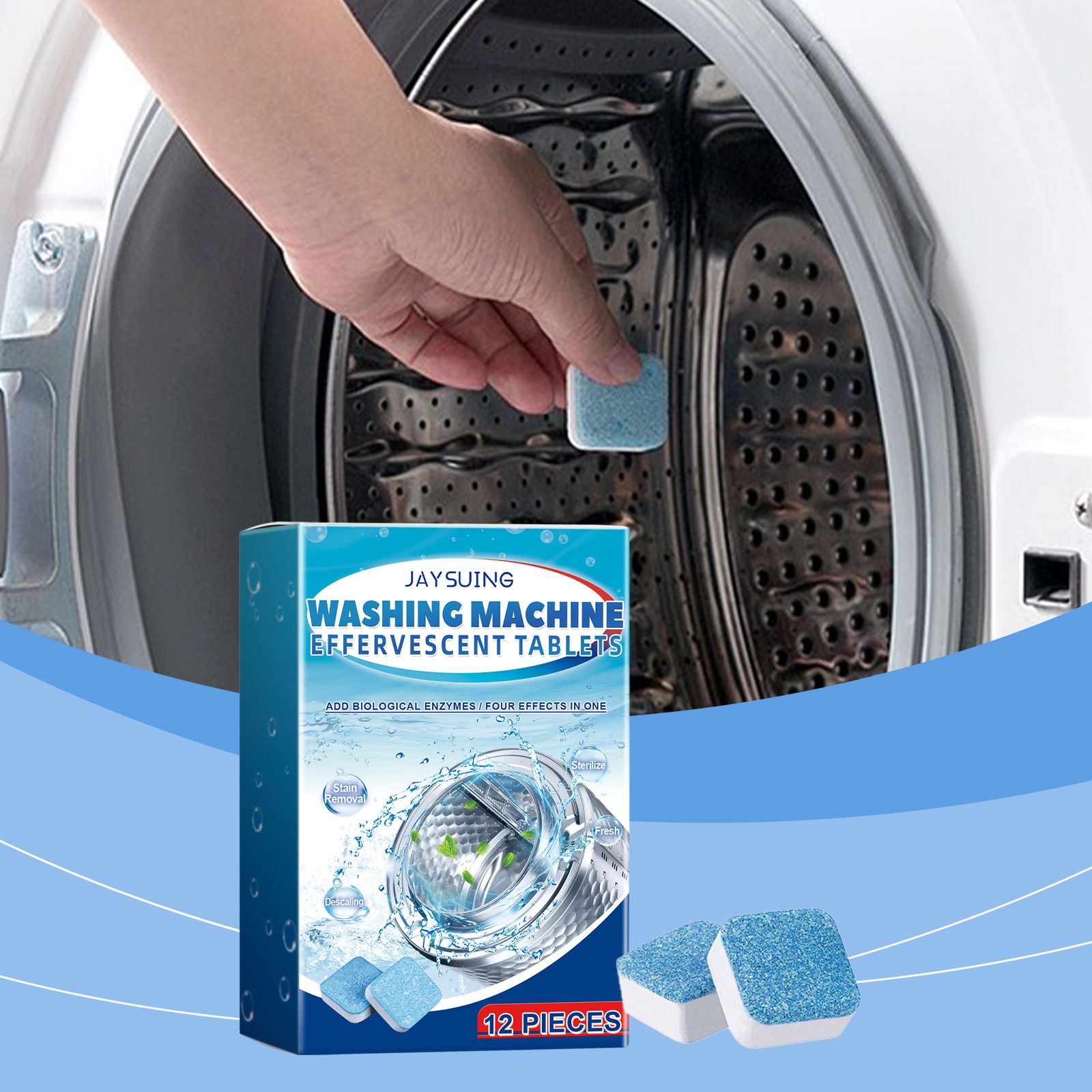 JAYSUING Washing Machine Cleaning Tablets, 12 Pieces photo 5