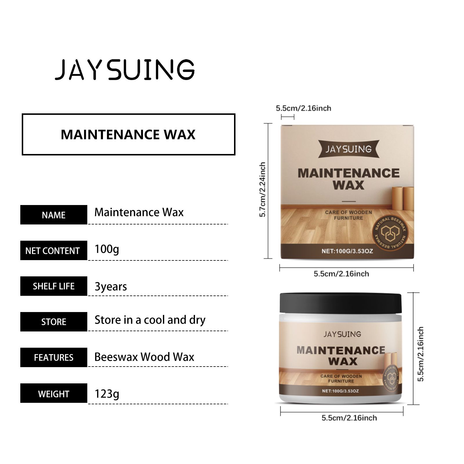 JAYSUING Wood Floor Care Wax, 100 g / 1 Jar photo 3